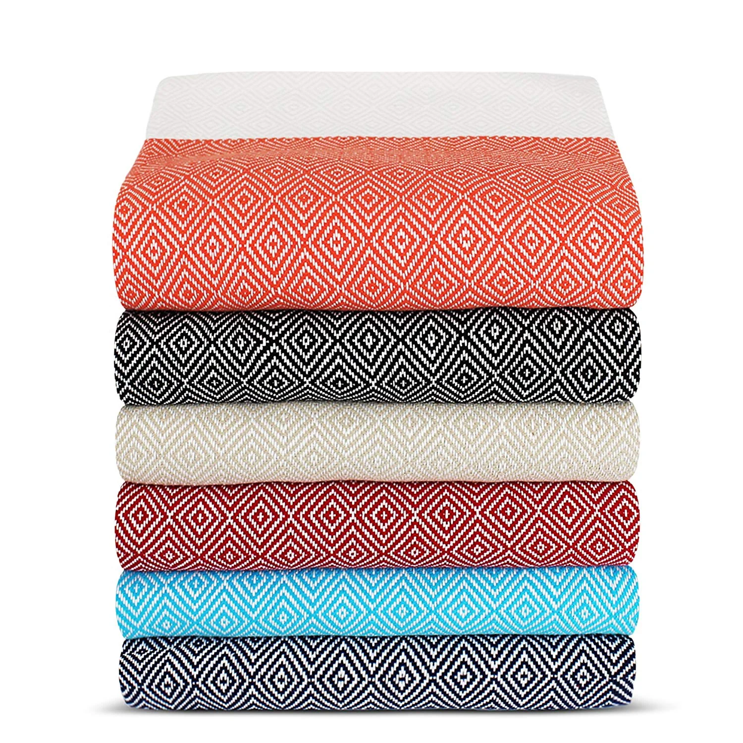LOOMANGO,  SET OF 4 TURKISH BATH TOWELS, TURKISH PESHTEMALS - Image 5