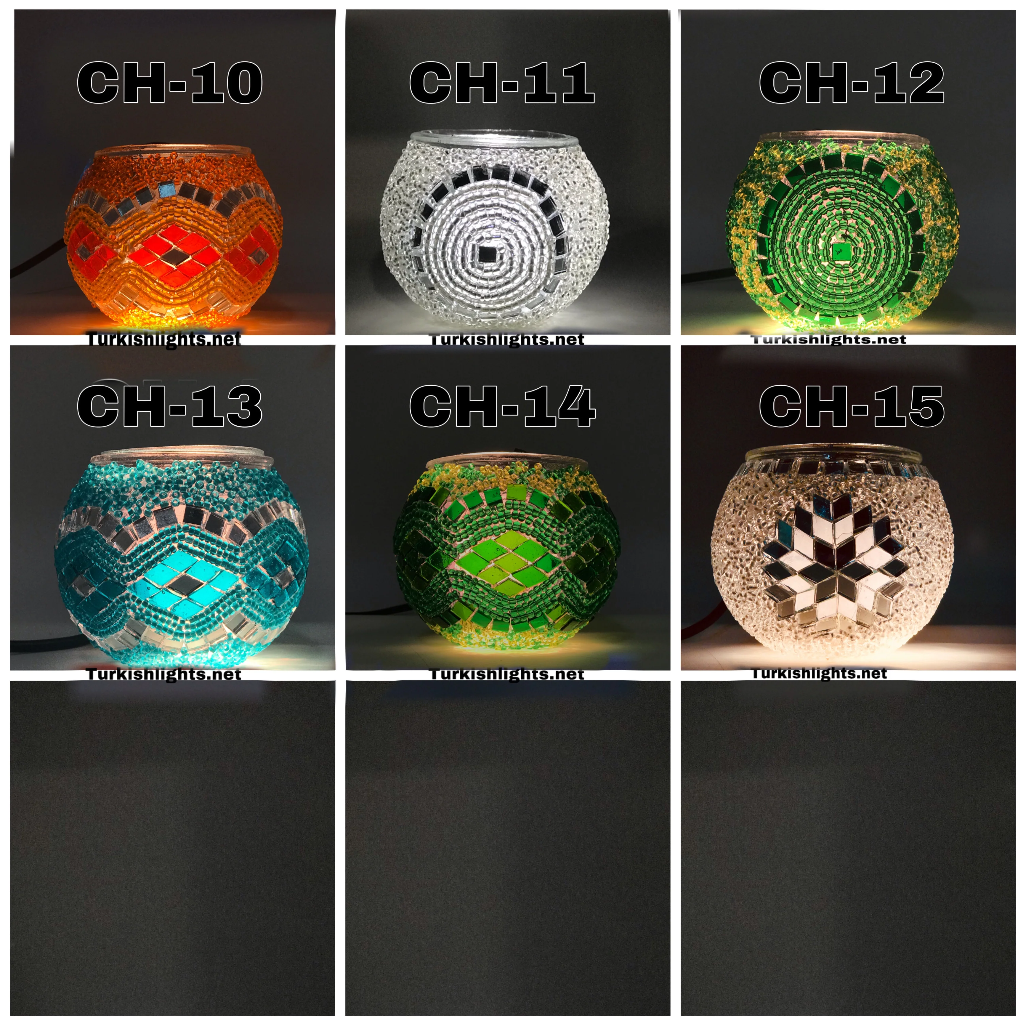 Set Of 4 Turkish Mosaic Candle Holders,ID: 139-12 - Image 6