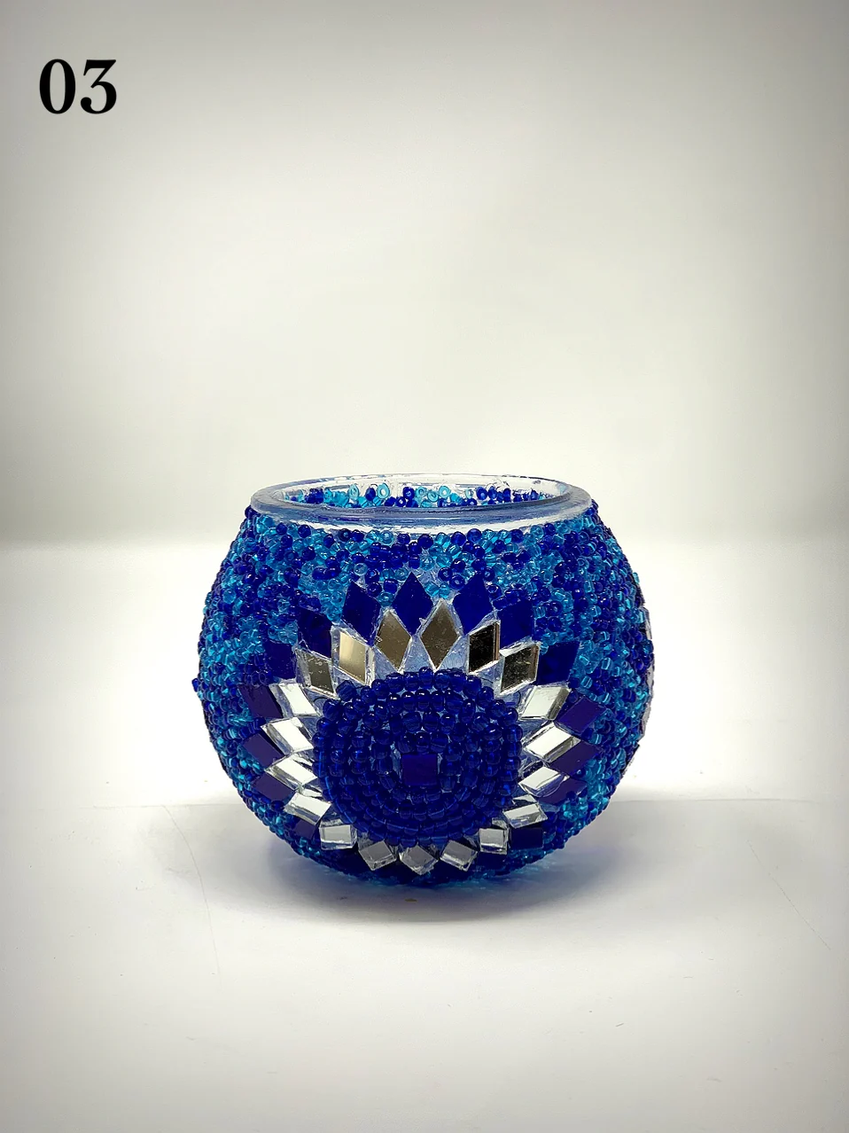 Set Of 4 Turkish Mosaic Candle Holders,ID: 139-10 - Image 2