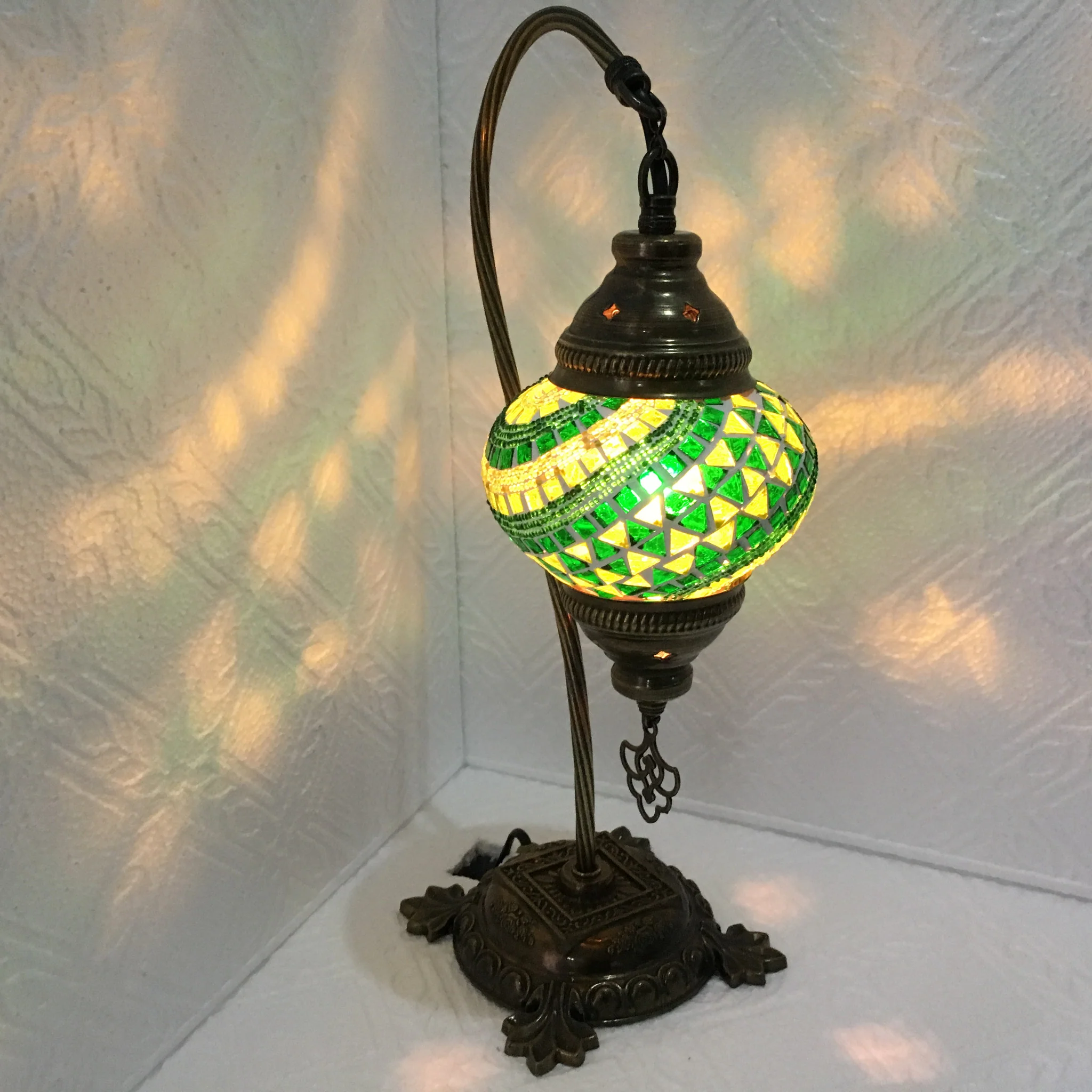 Melidia Swan Neck Mosaic Table Lamp id: bm-7