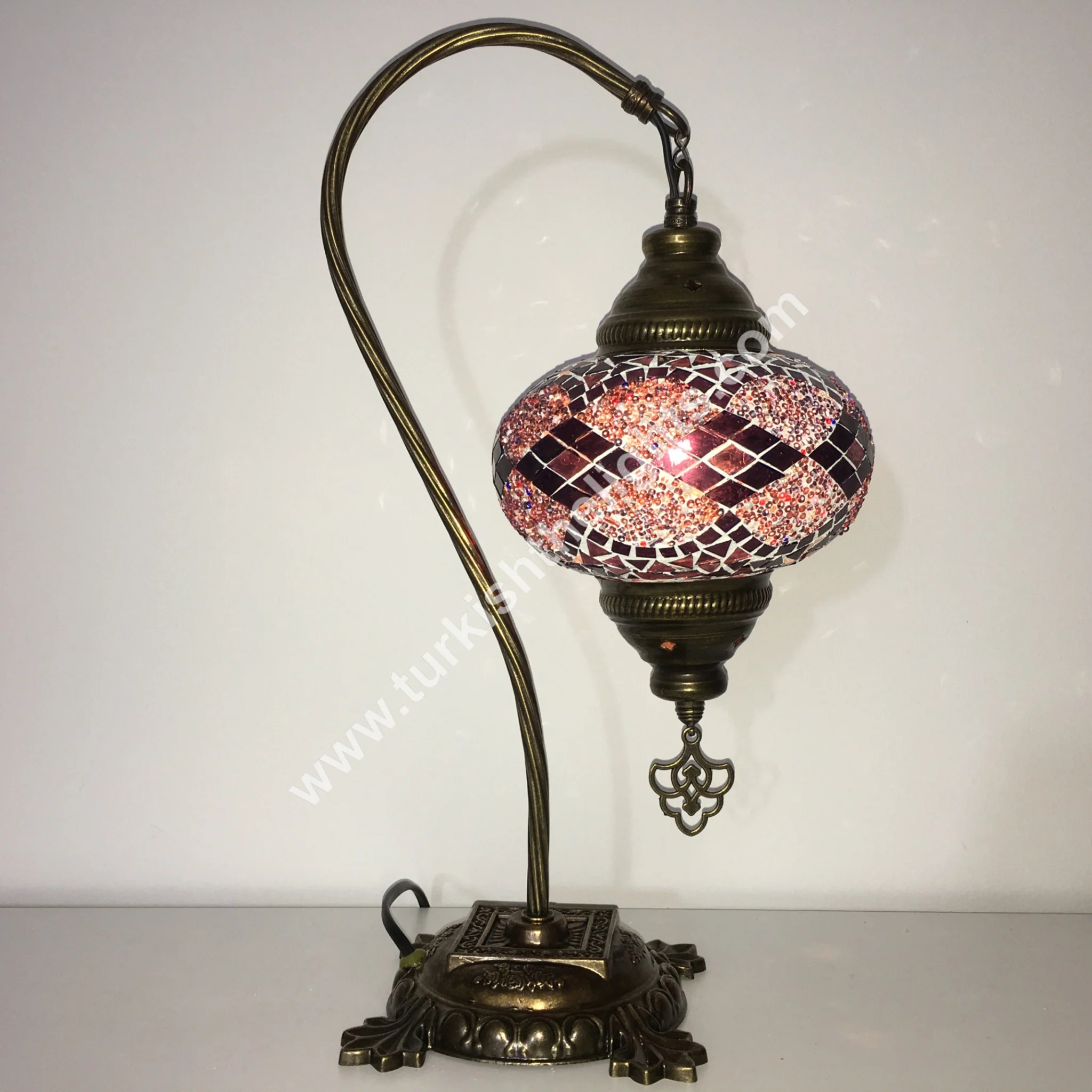Melidia Swan Neck Mosaic Table Lamp - Image 2