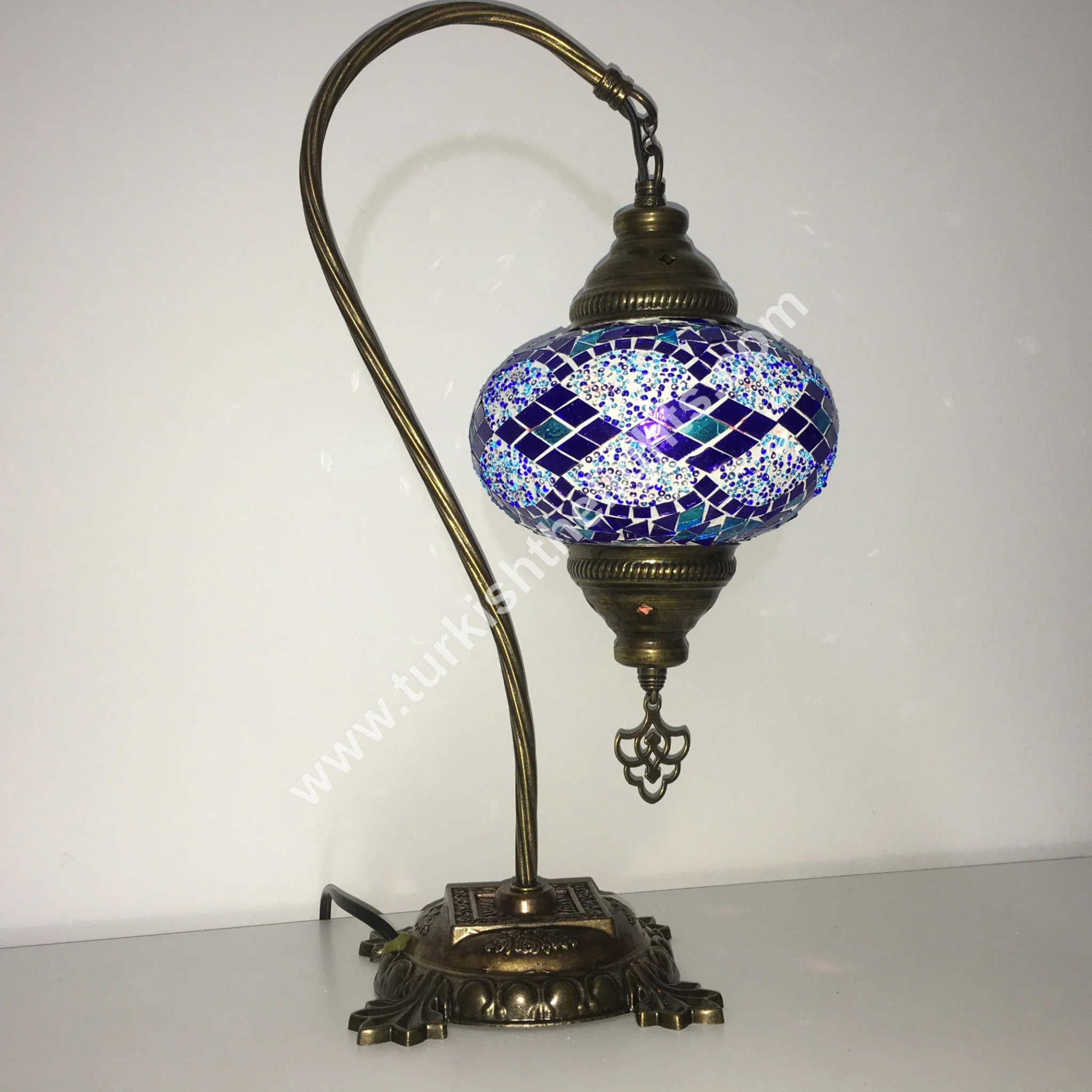 Melidia Swan Neck Mosaic Table Lamp - Image 3