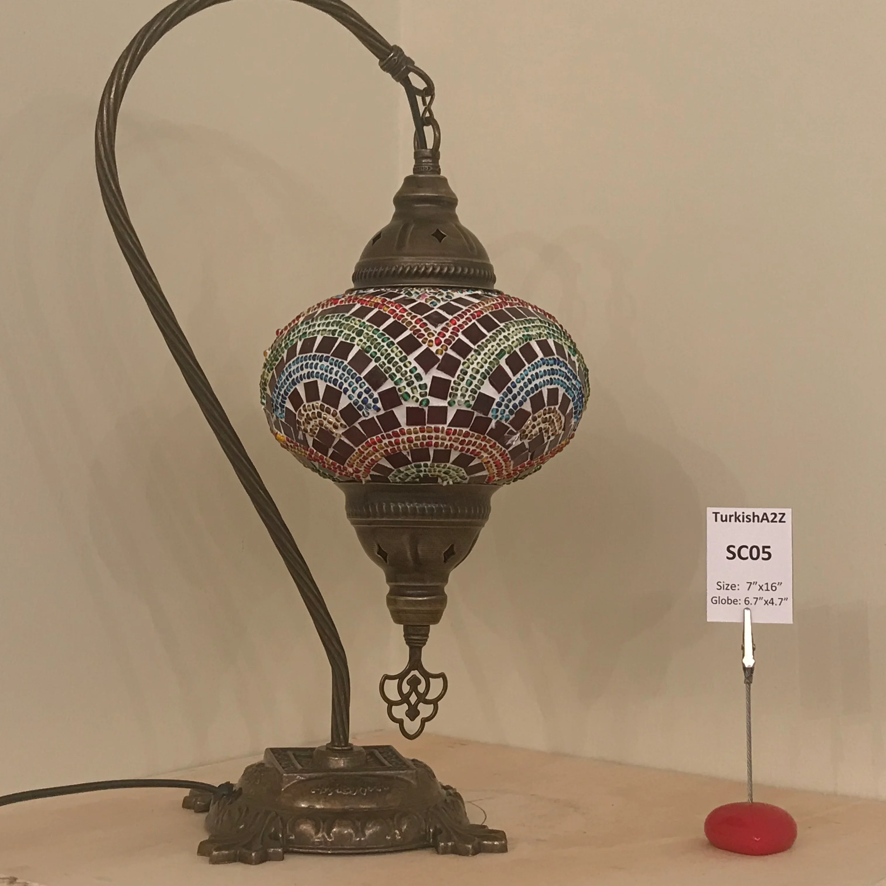 Melidia Swan Neck Mosaic Table Lamp - Image 11
