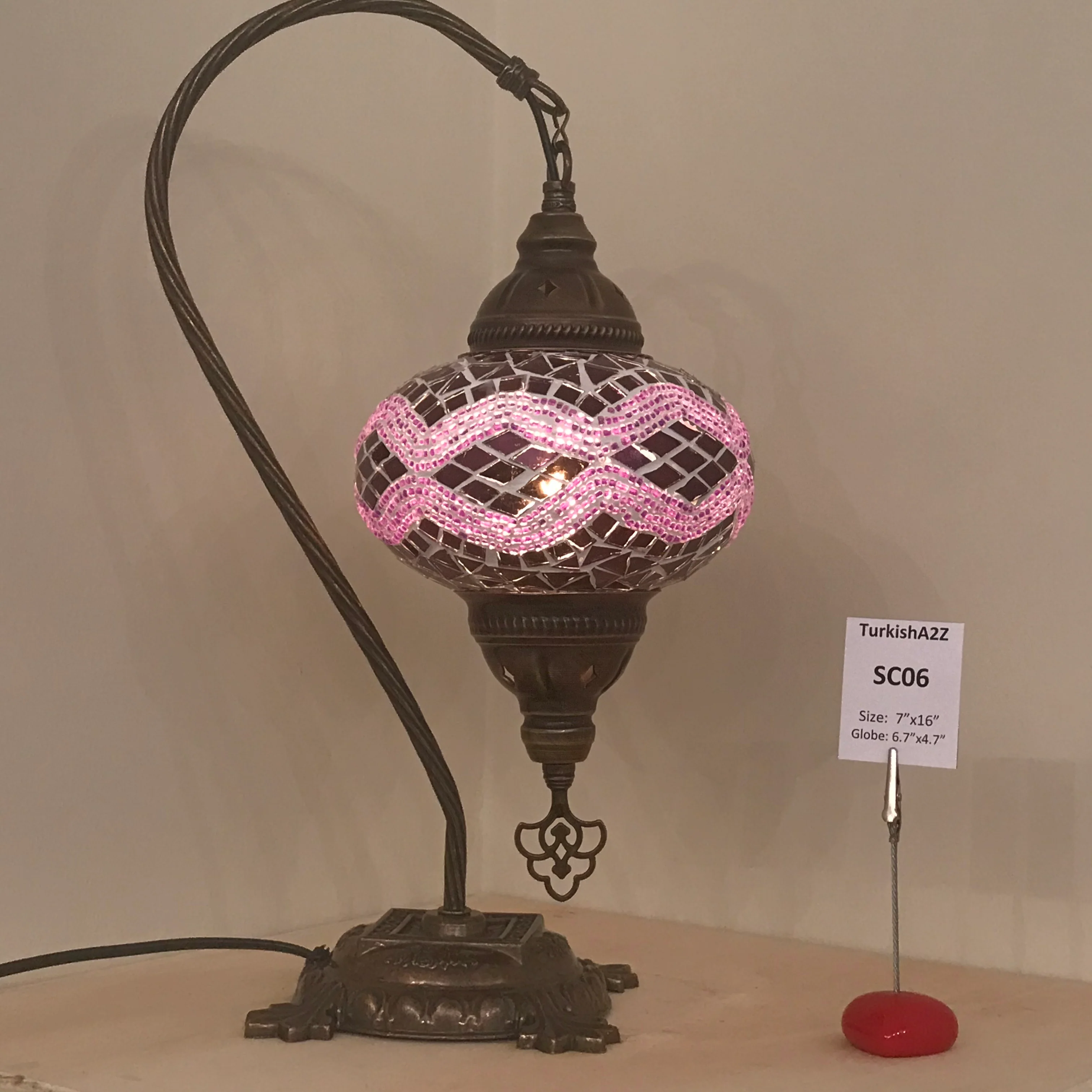Melidia Swan Neck Mosaic Table Lamp - Image 12