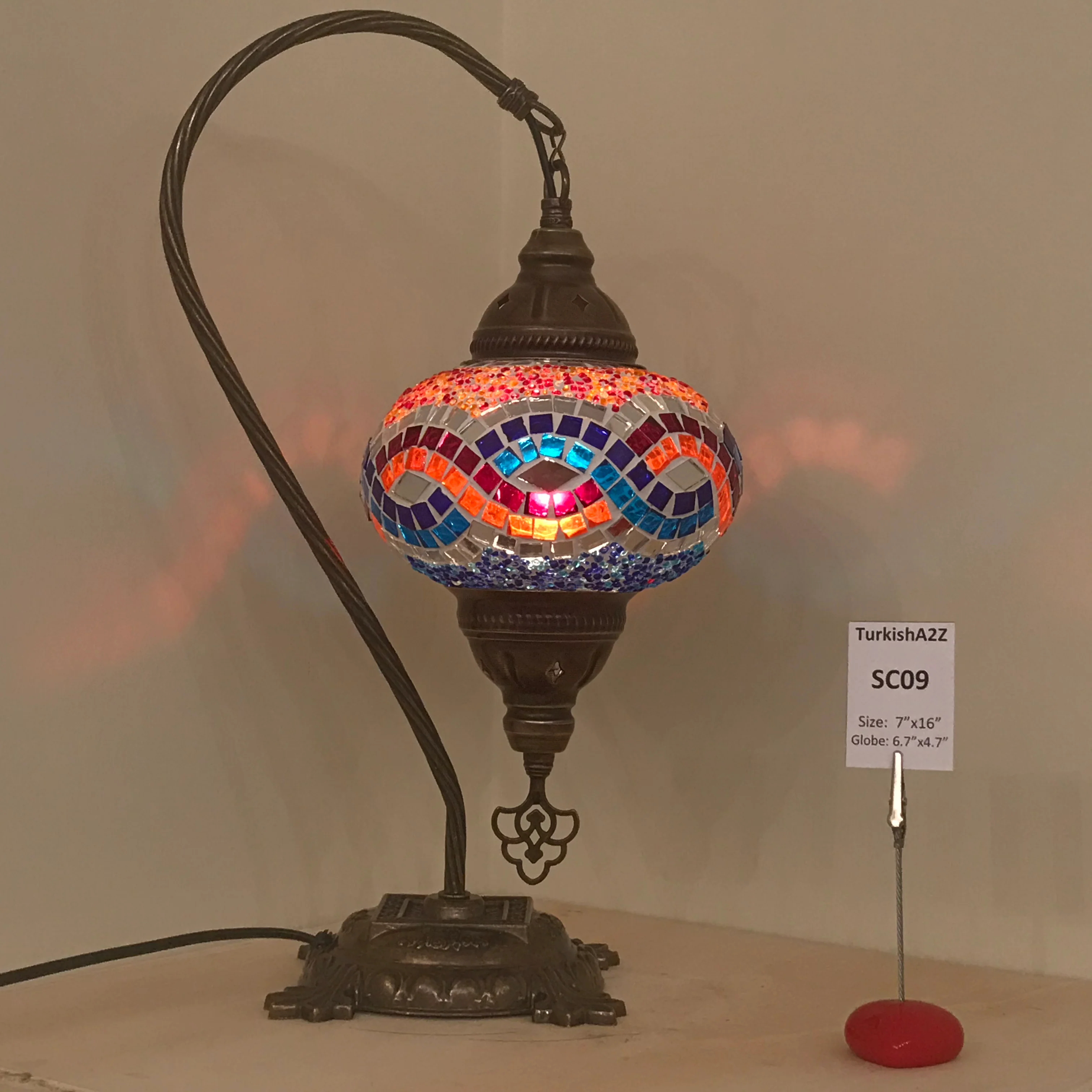 Melidia Swan Neck Mosaic Table Lamp - Image 18