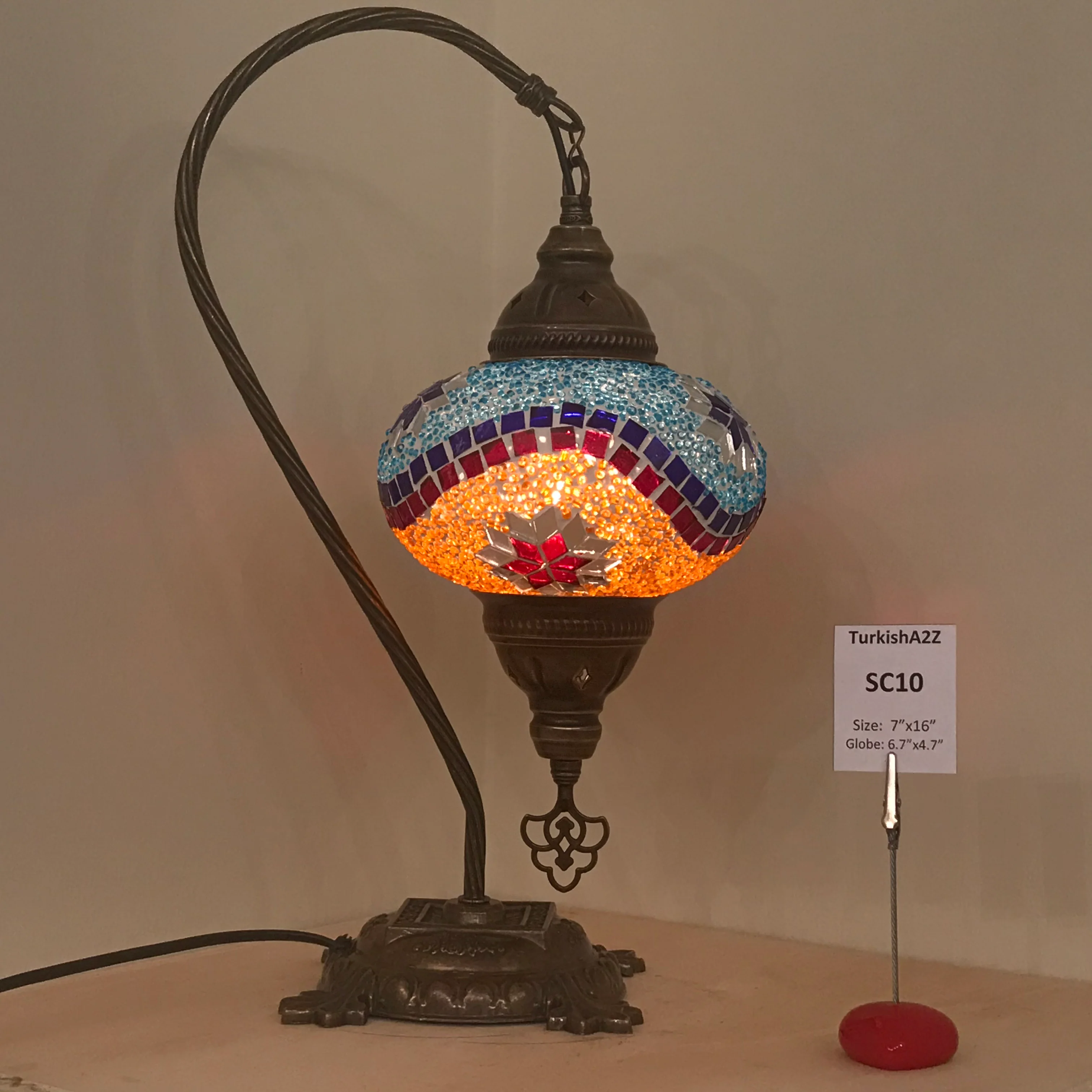 Melidia Swan Neck Mosaic Table Lamp - Image 20