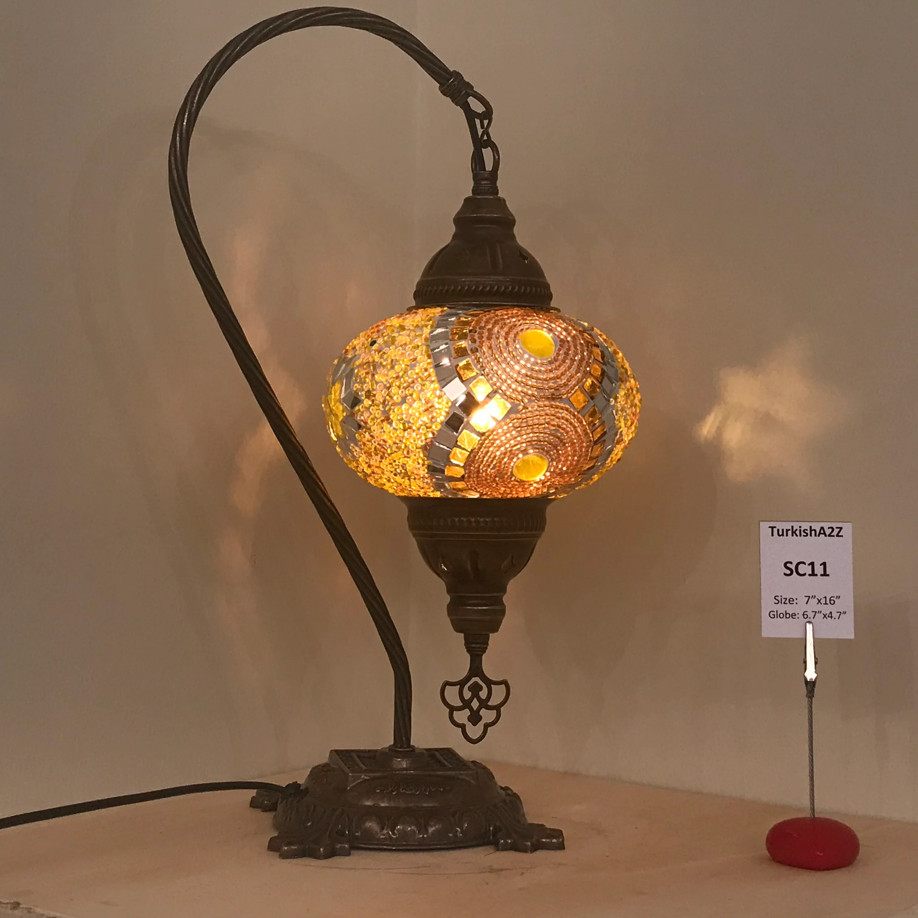 Melidia Swan Neck Mosaic Table Lamp - Image 22