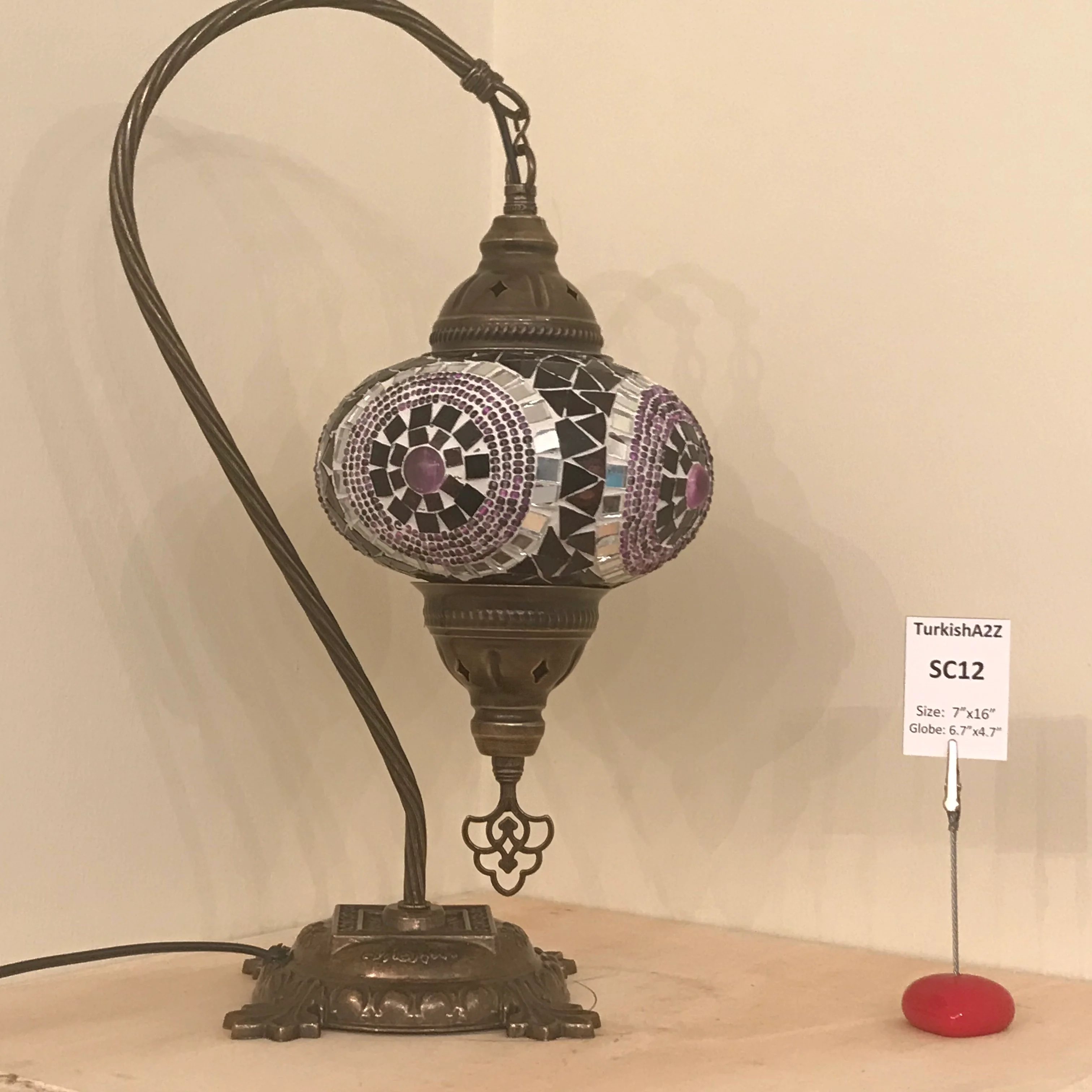 Melidia Swan Neck Mosaic Table Lamp - Image 25