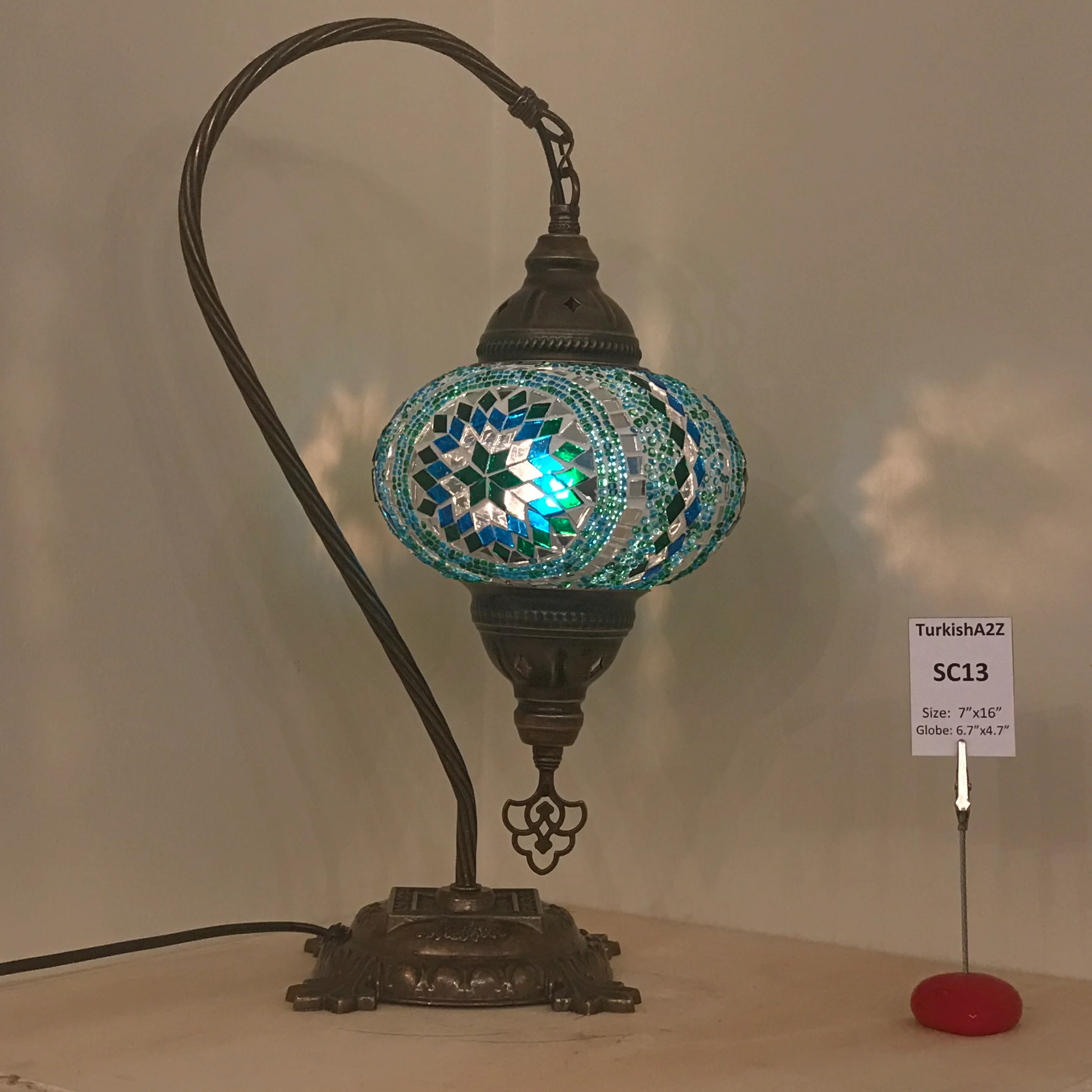 Melidia Swan Neck Mosaic Table Lamp - Image 26
