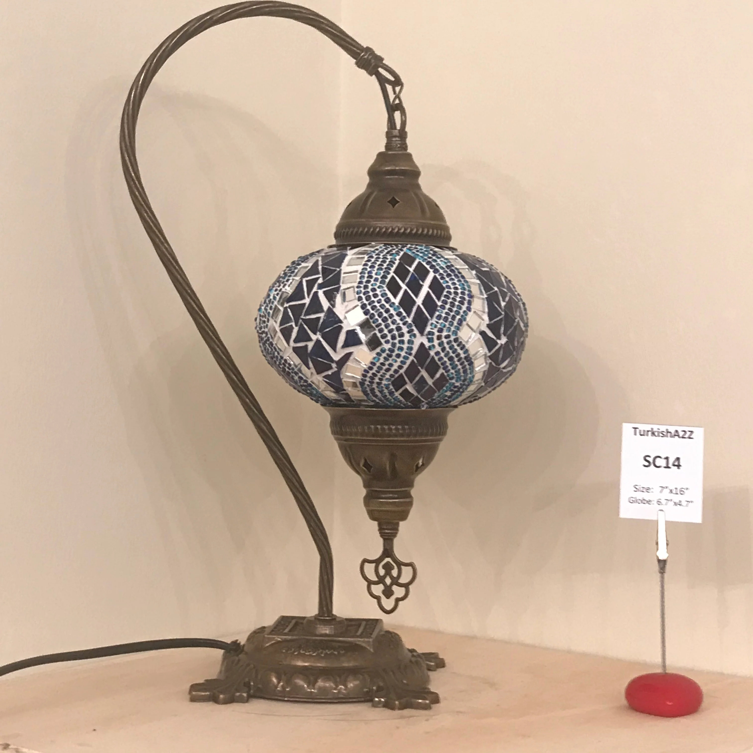 Melidia Swan Neck Mosaic Table Lamp - Image 29