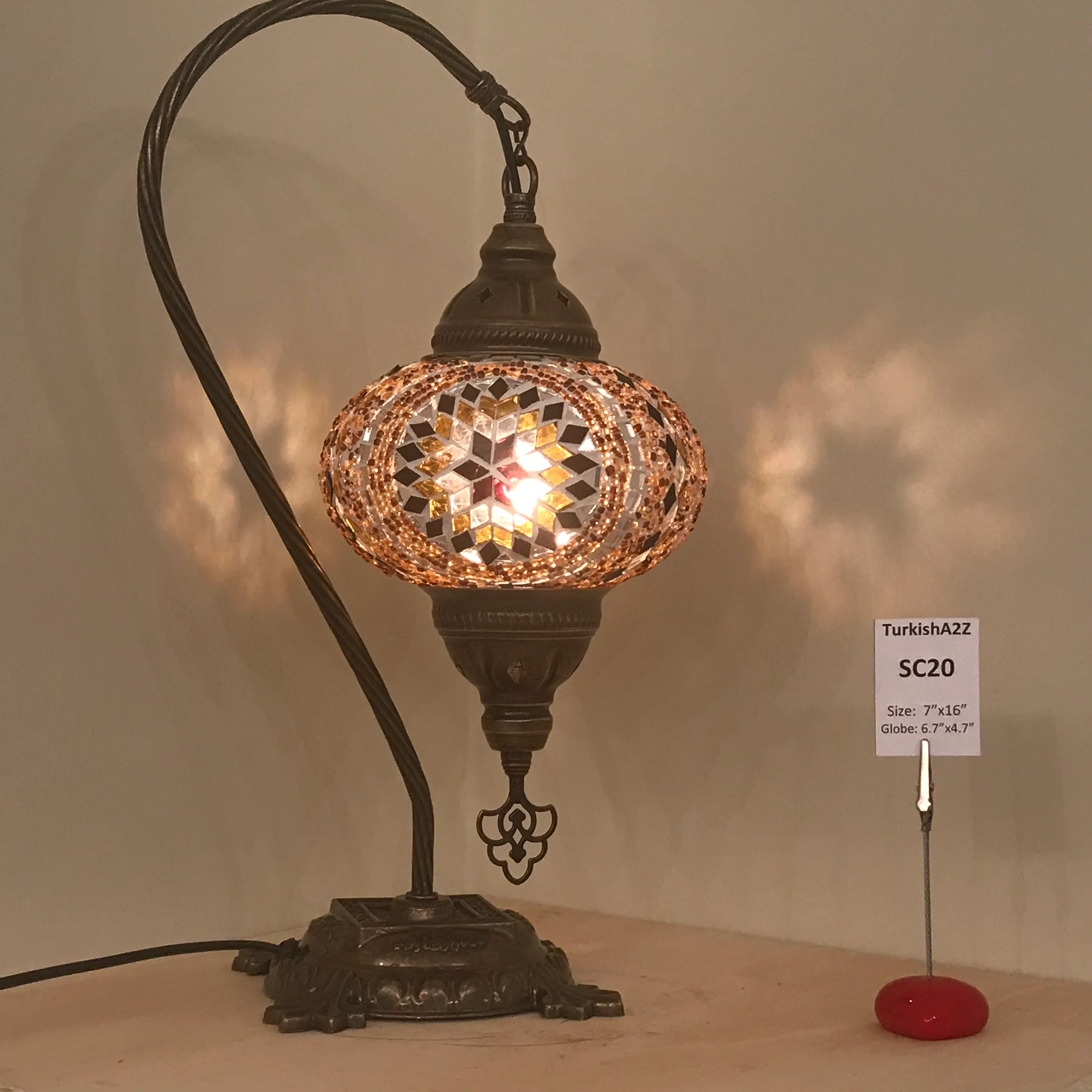 Melidia Swan Neck Mosaic Table Lamp - Image 40