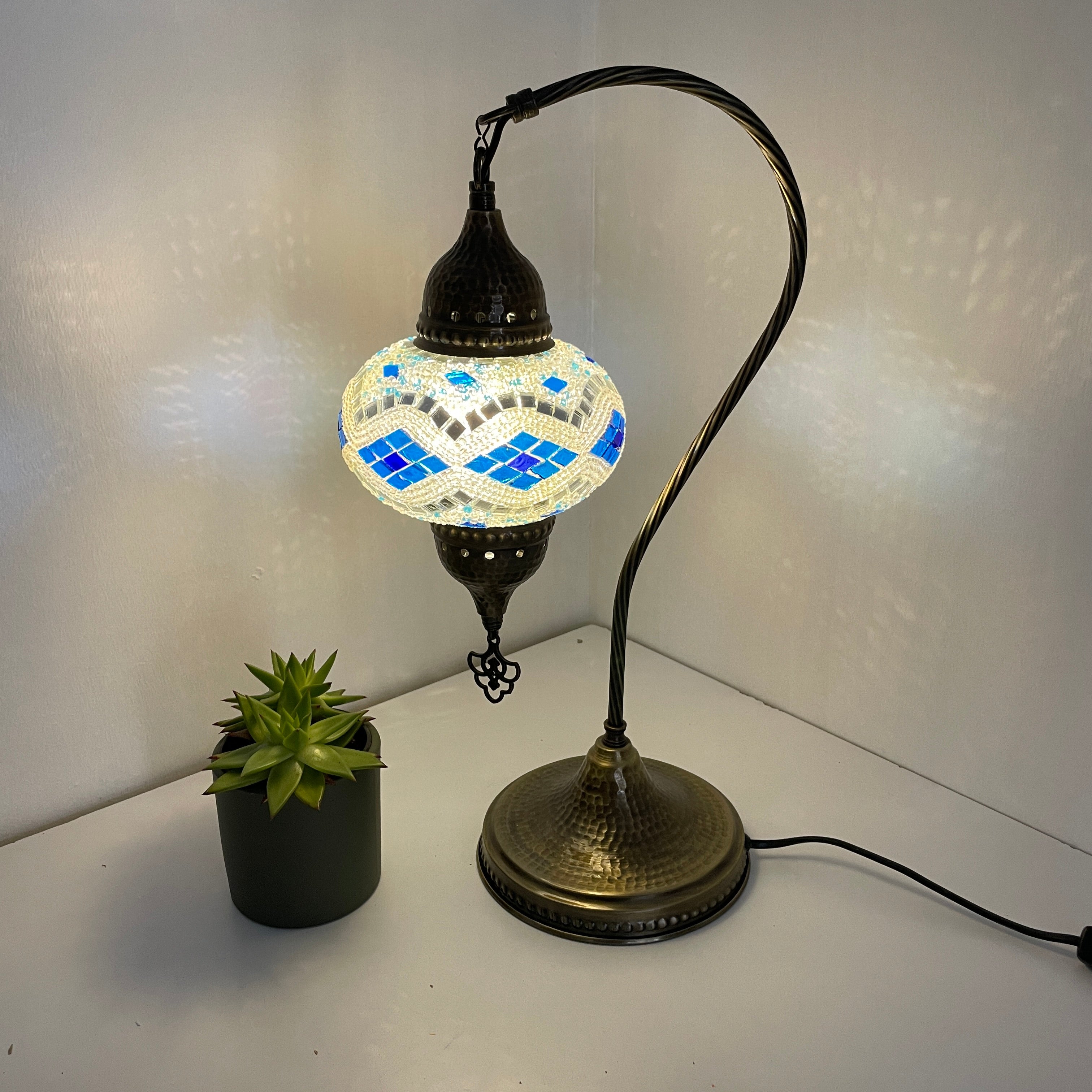 Turkish Mosaic Table Lamp Fixtures | Compatible with Medium & Large Globes - Image 11