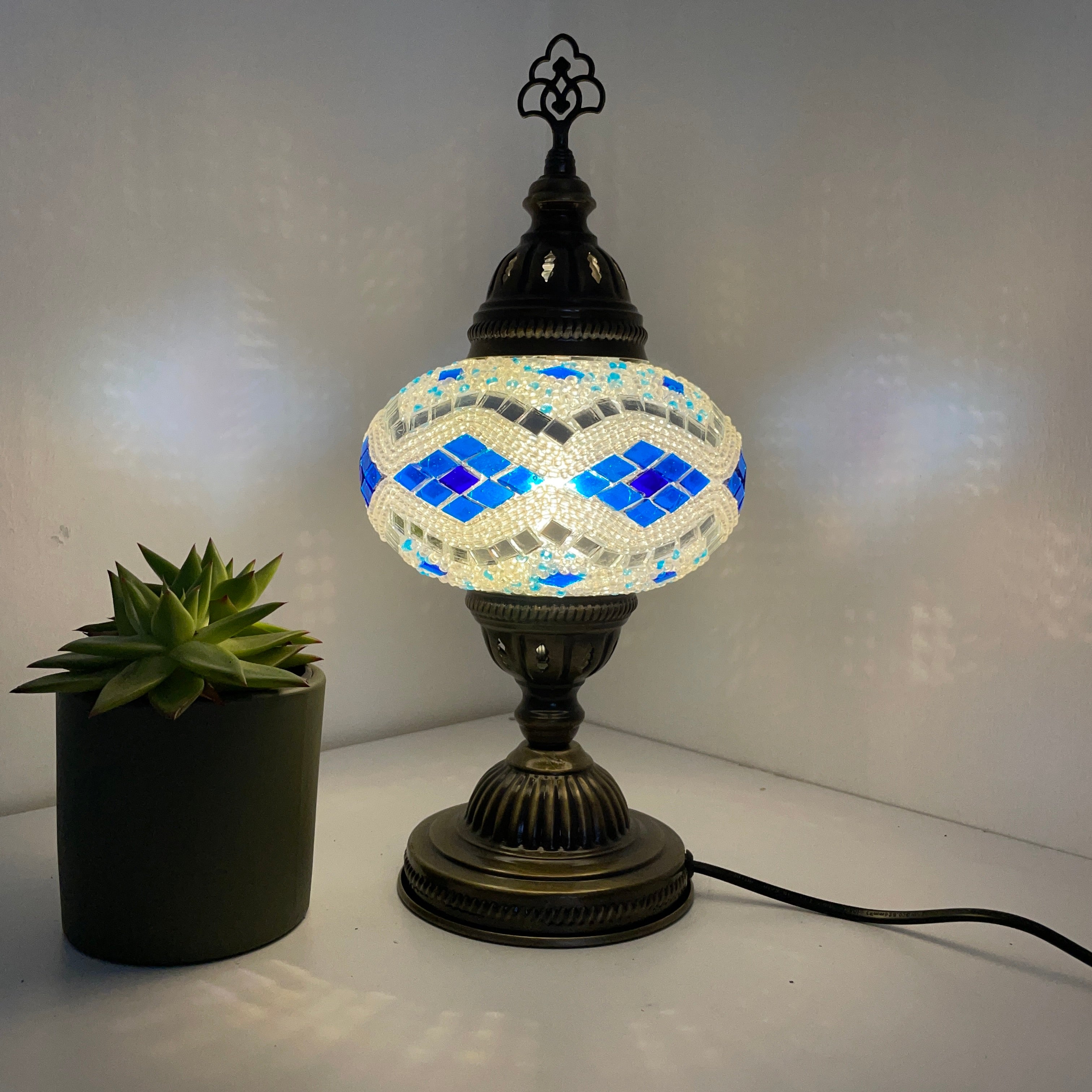 Turkish Mosaic Table Lamp Fixtures | Compatible with Medium & Large Globes - Image 12