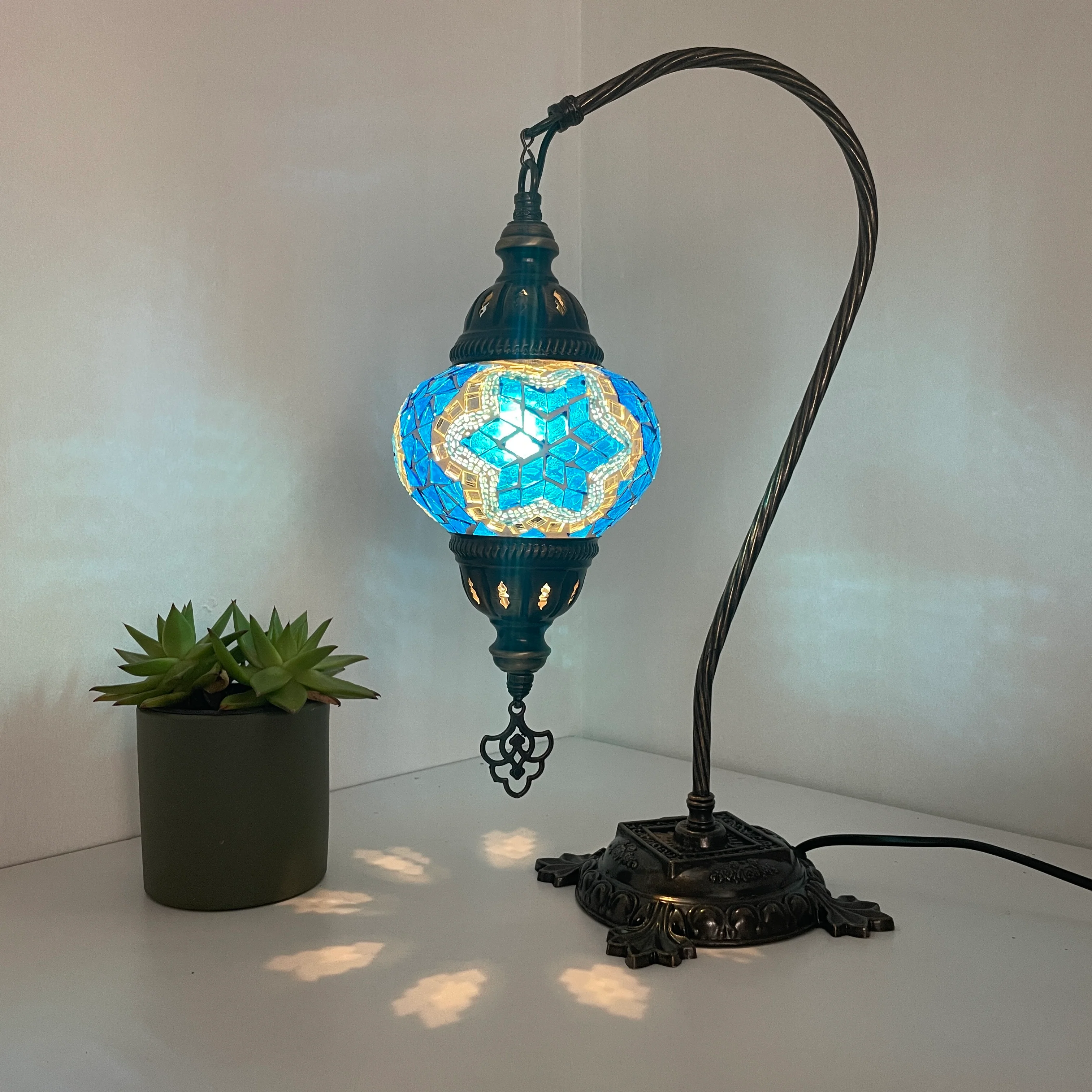 Turkish Mosaic Table Lamp Fixtures | Compatible with Medium & Large Globes - Image 14