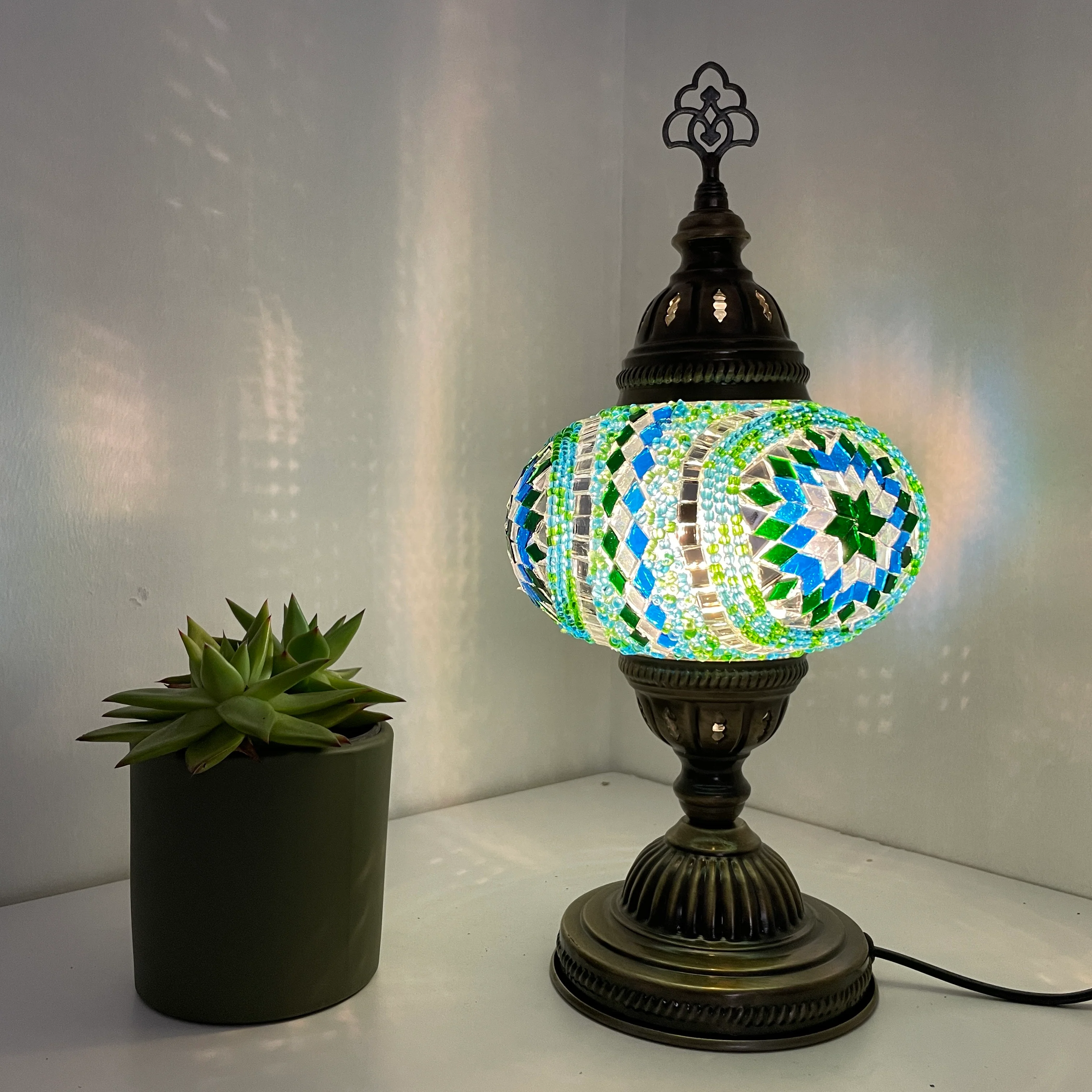 Turkish Mosaic Table Lamp Fixtures | Compatible with Medium & Large Globes - Image 15