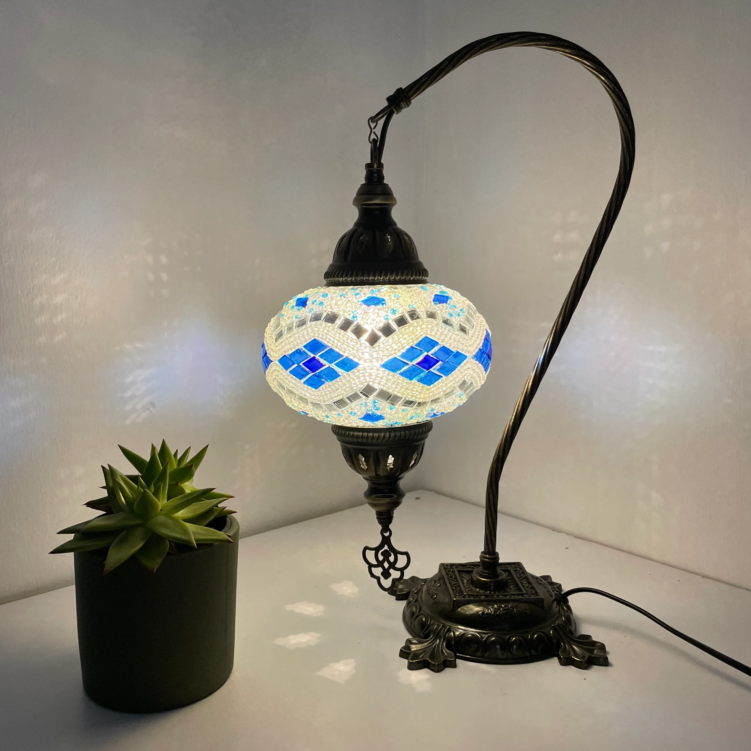 Turkish Mosaic Table Lamp Fixtures | Compatible with Medium & Large Globes - Image 16