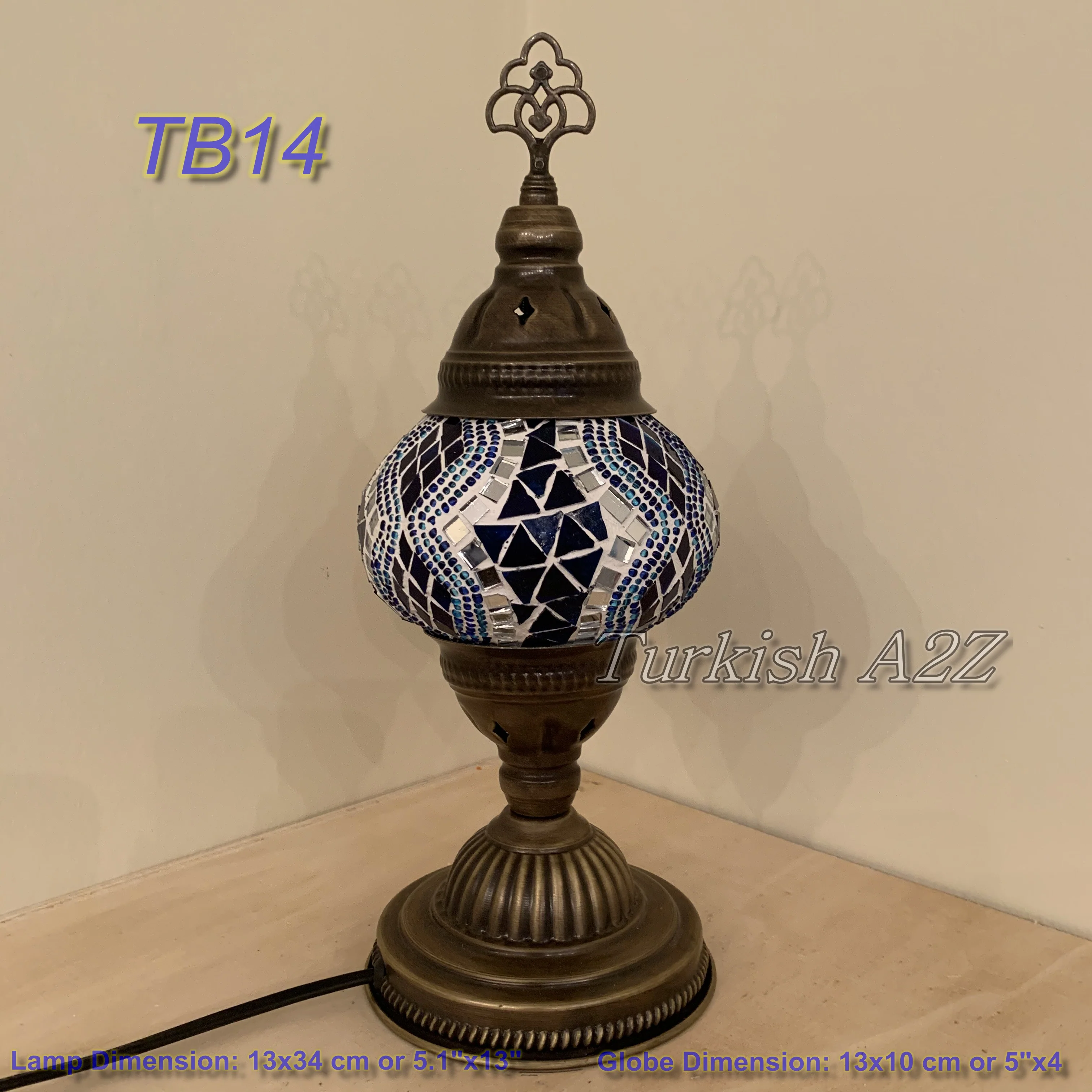 Turkish Mosaic Table Lamp Medium Globe TB10-TB18 - Image 11