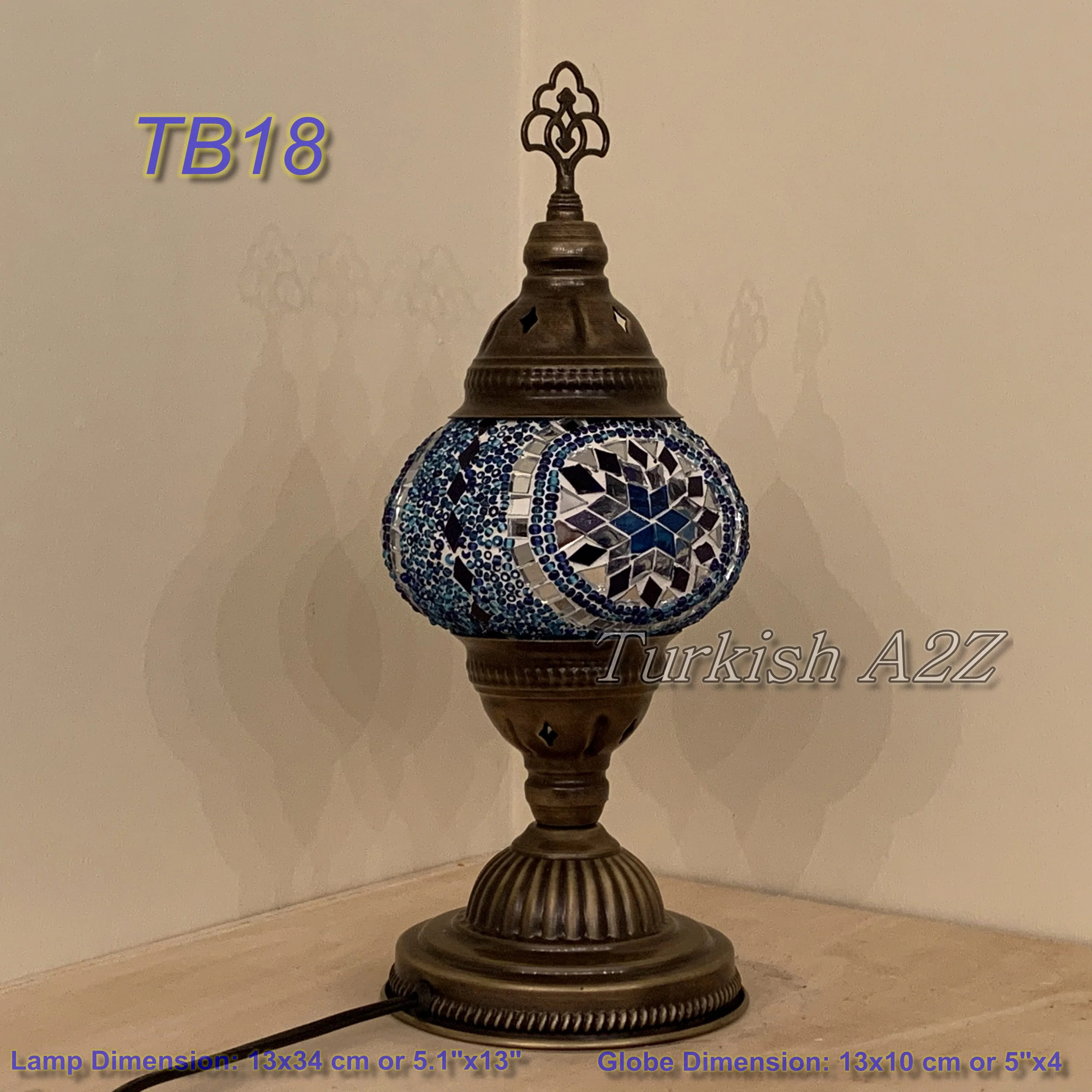 Turkish Mosaic Table Lamp Medium Globe TB10-TB18 - Image 19