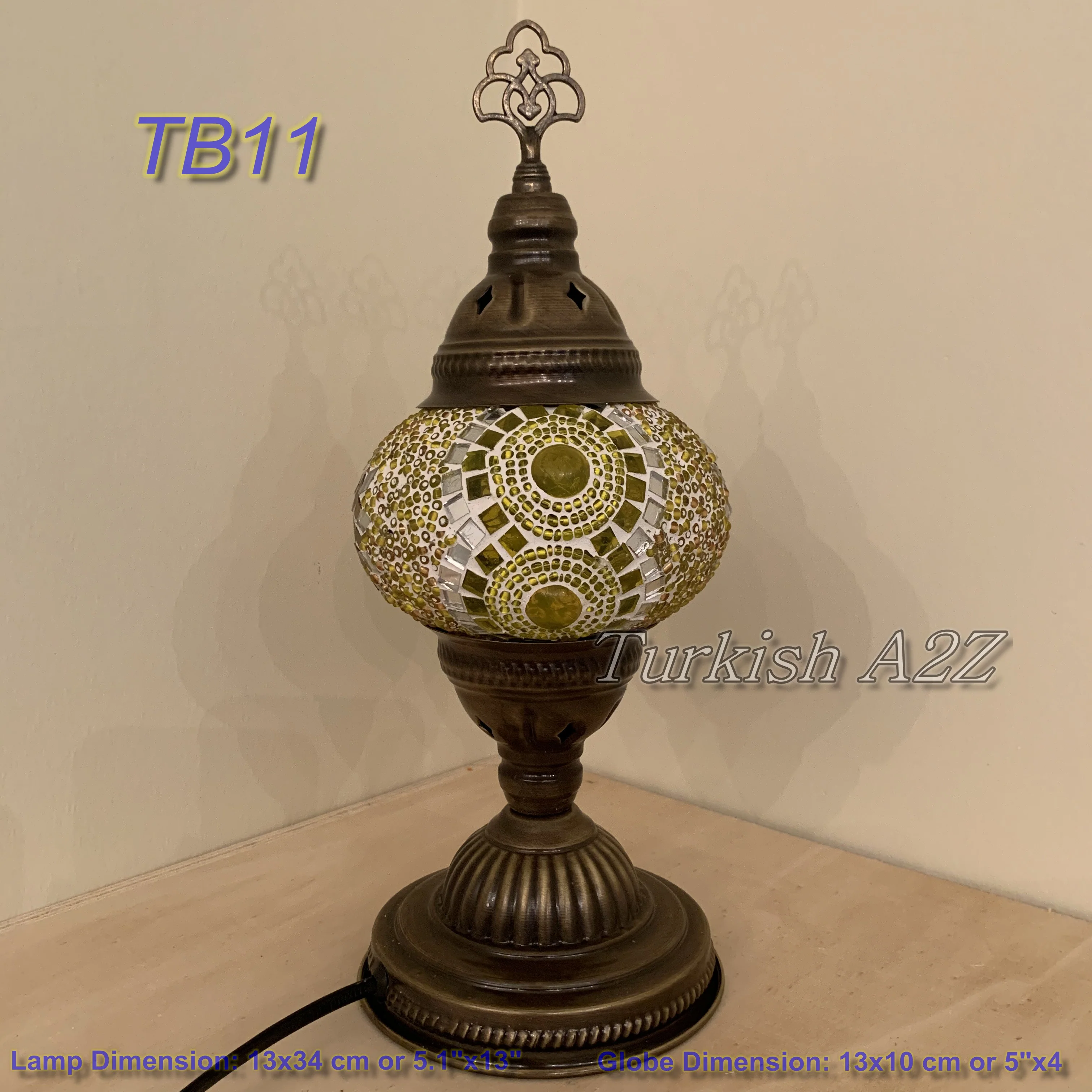 Turkish Mosaic Table Lamp Medium Globe TB10-TB18 - Image 5