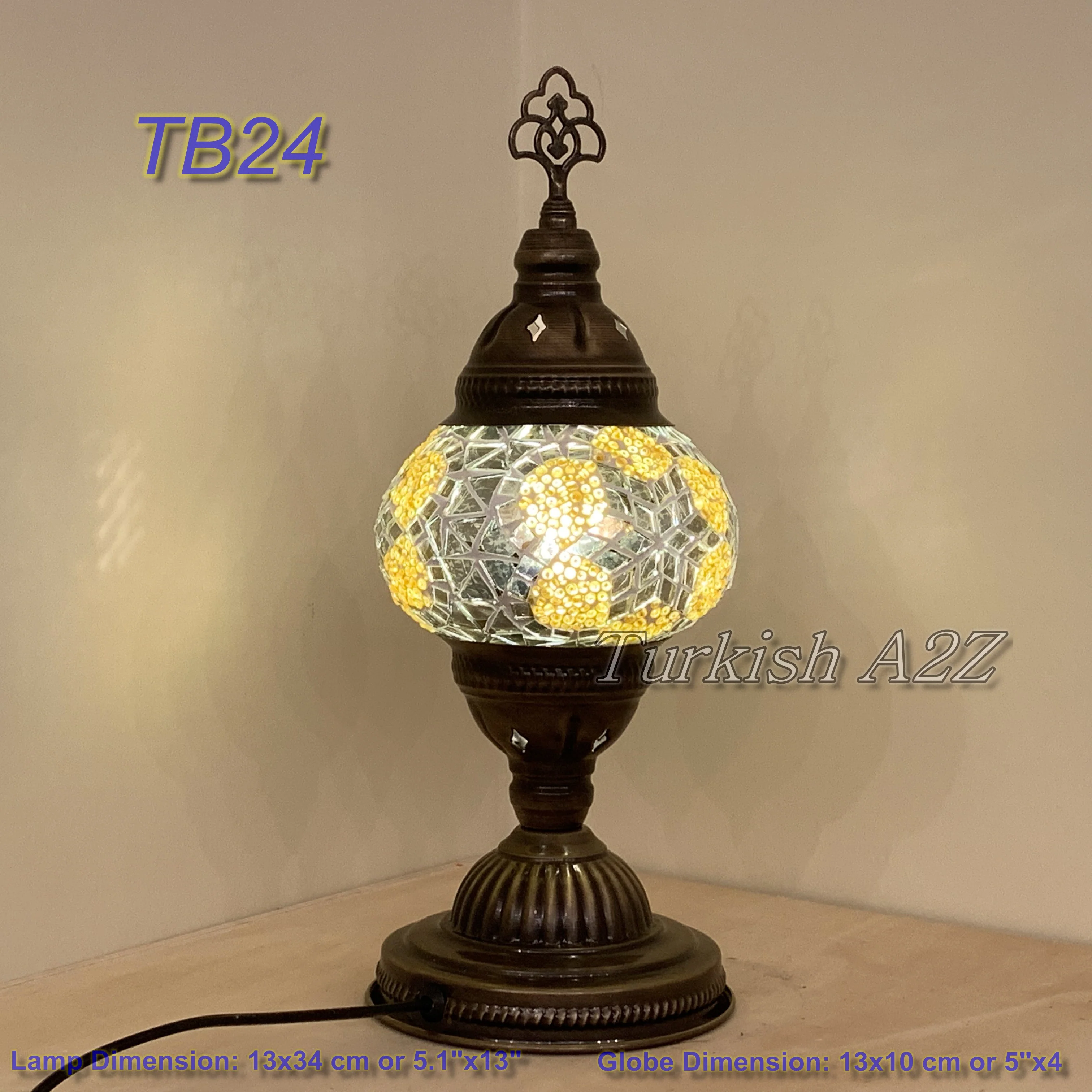 Turkish Mosaic Table Lamp Medium Globe TB19-TB27 - Image 12