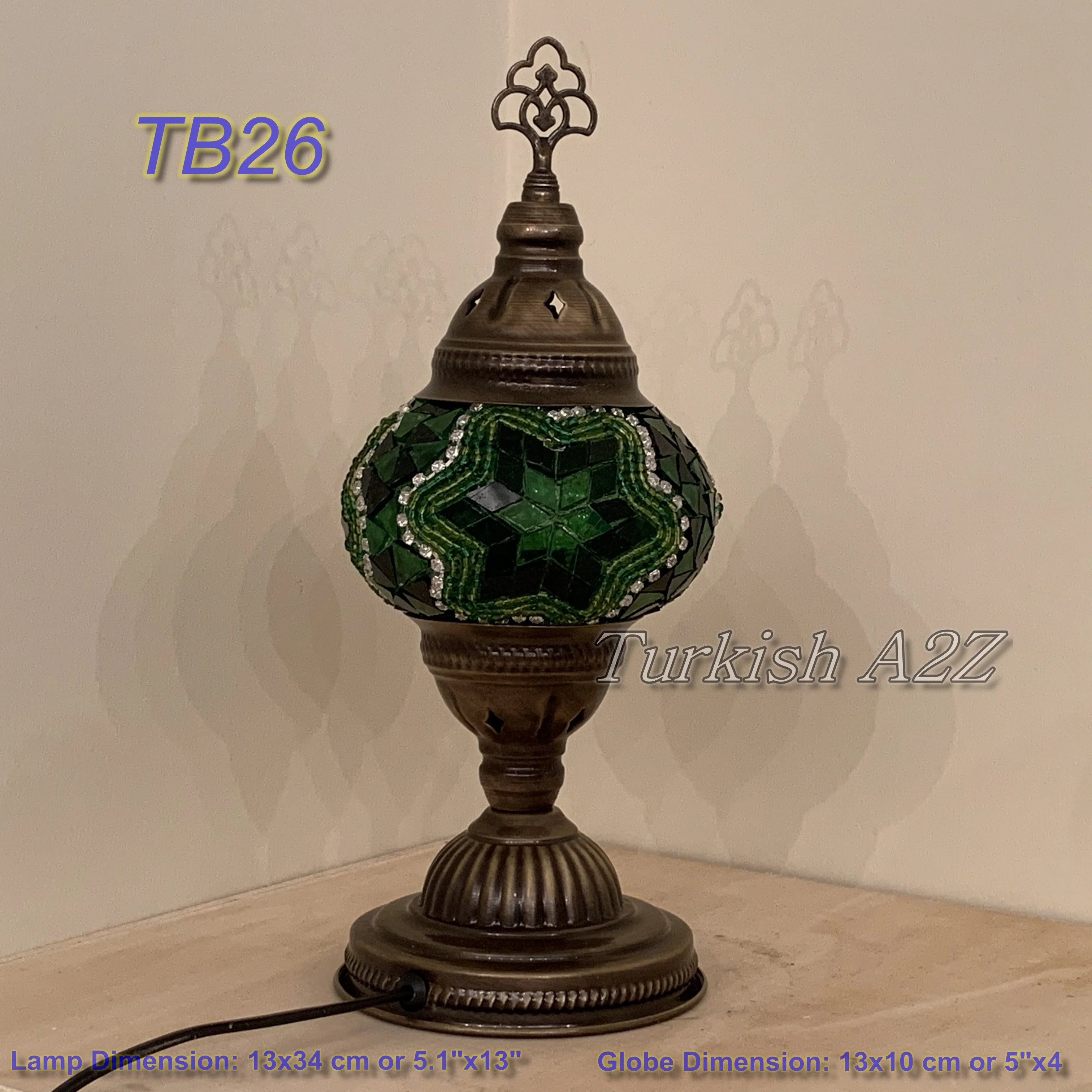 Turkish Mosaic Table Lamp Medium Globe TB19-TB27 - Image 13