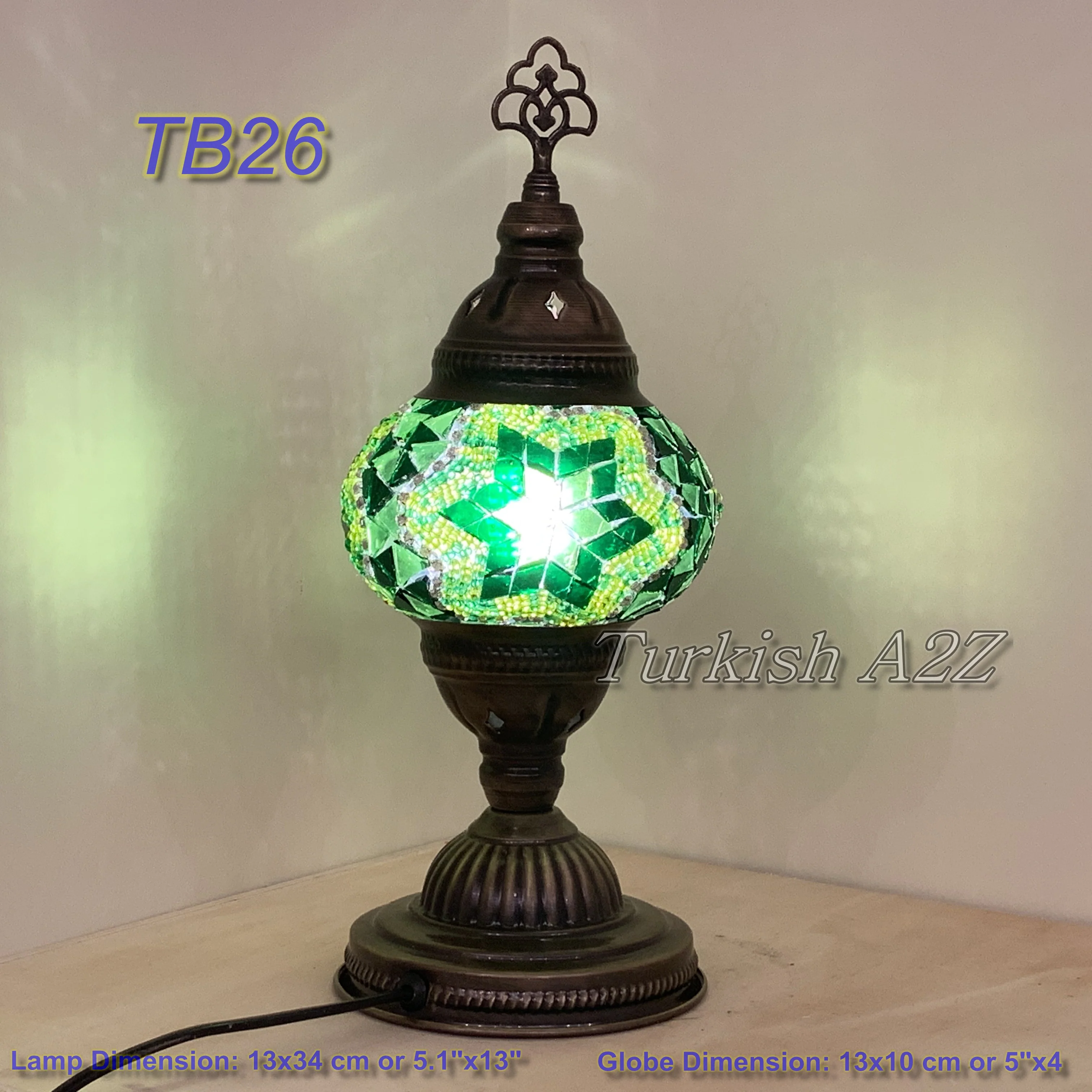 Turkish Mosaic Table Lamp Medium Globe TB19-TB27 - Image 14