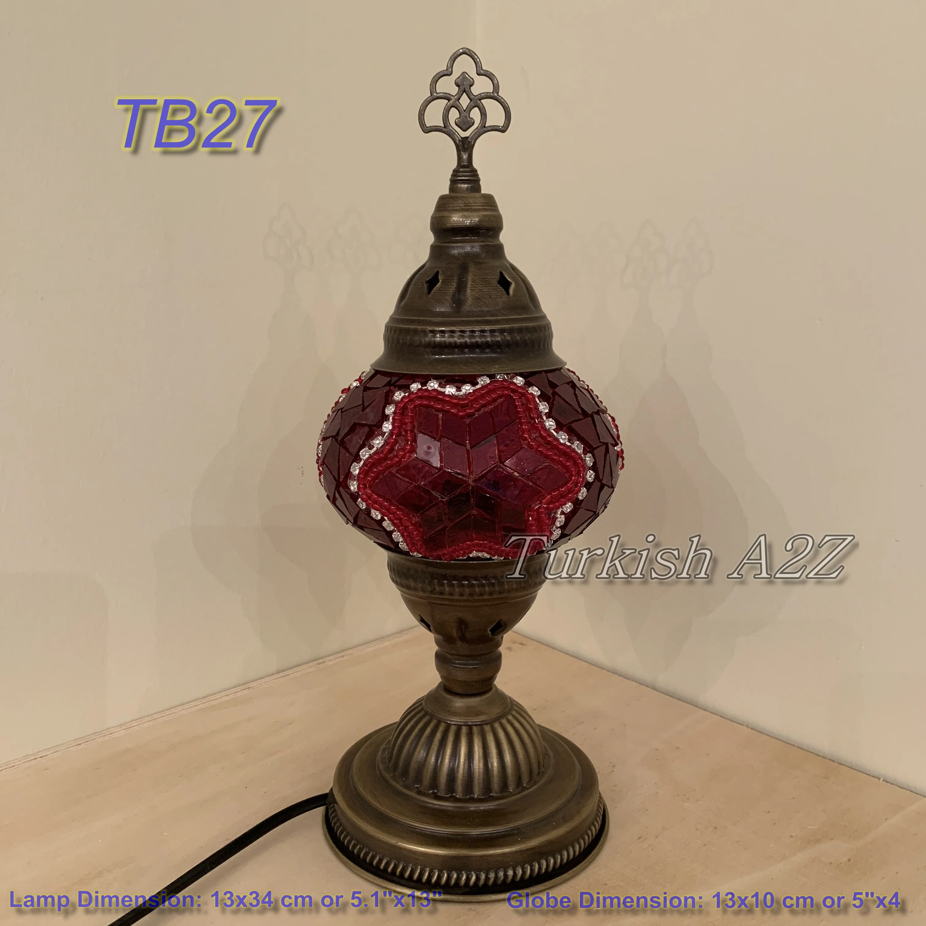 Turkish Mosaic Table Lamp Medium Globe TB19-TB27 - Image 16