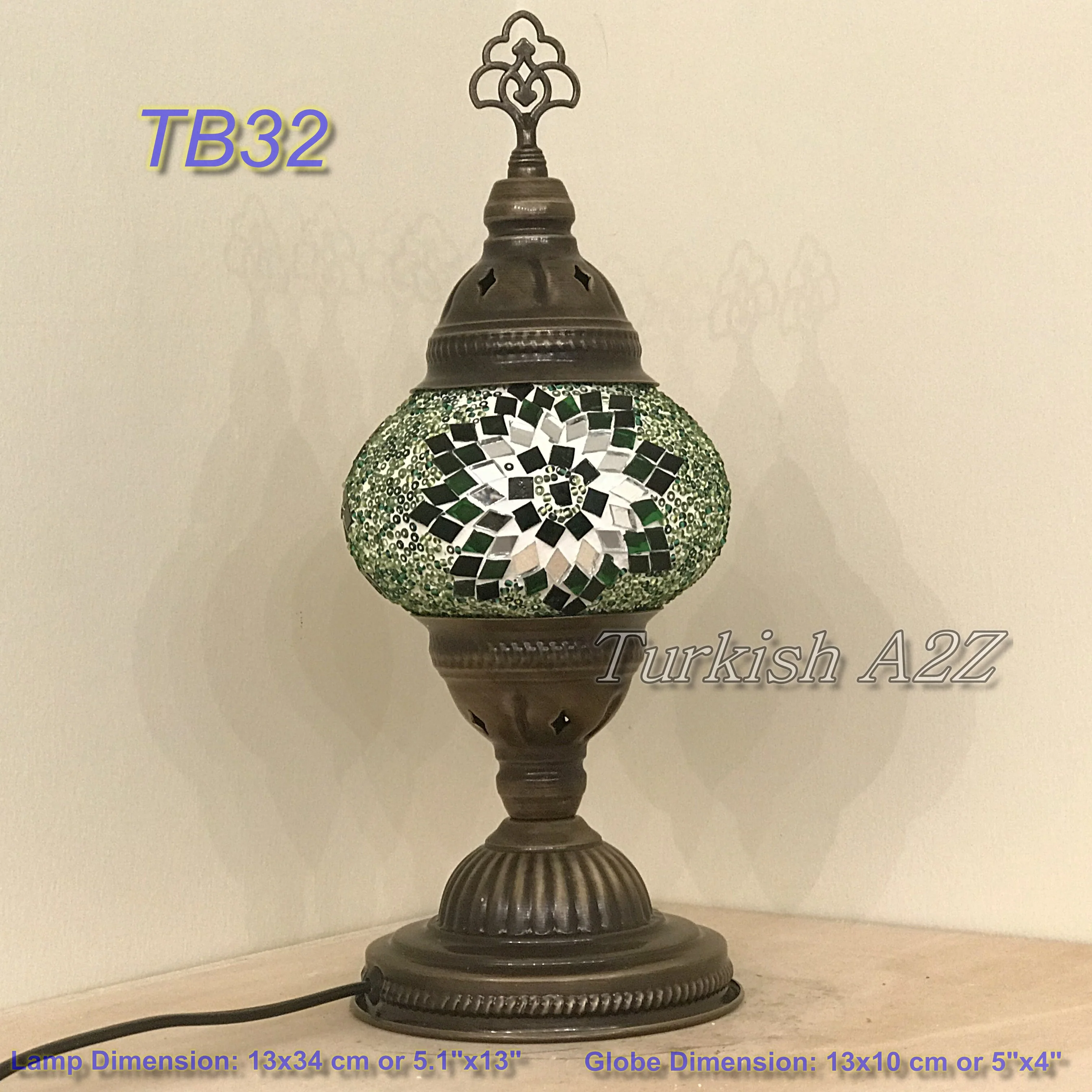 Turkish Mosaic Table Lamp Medium Globe TB28-TB36 - Image 11