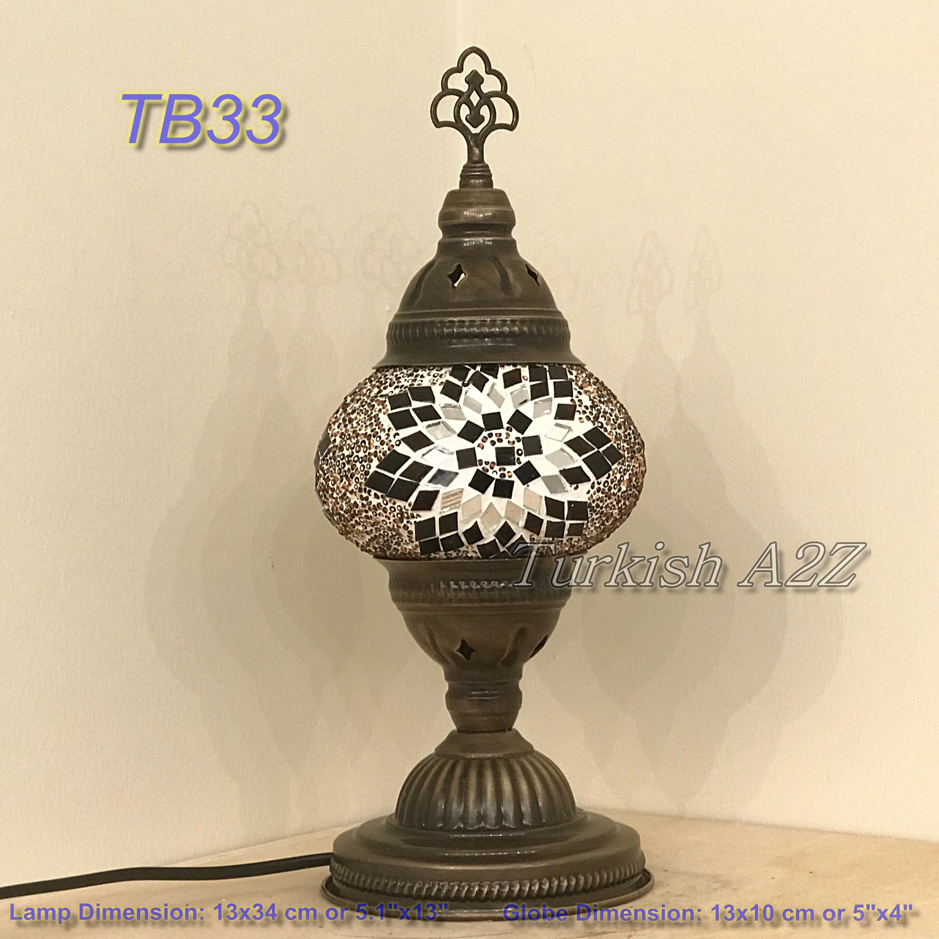 Turkish Mosaic Table Lamp Medium Globe TB28-TB36 - Image 13