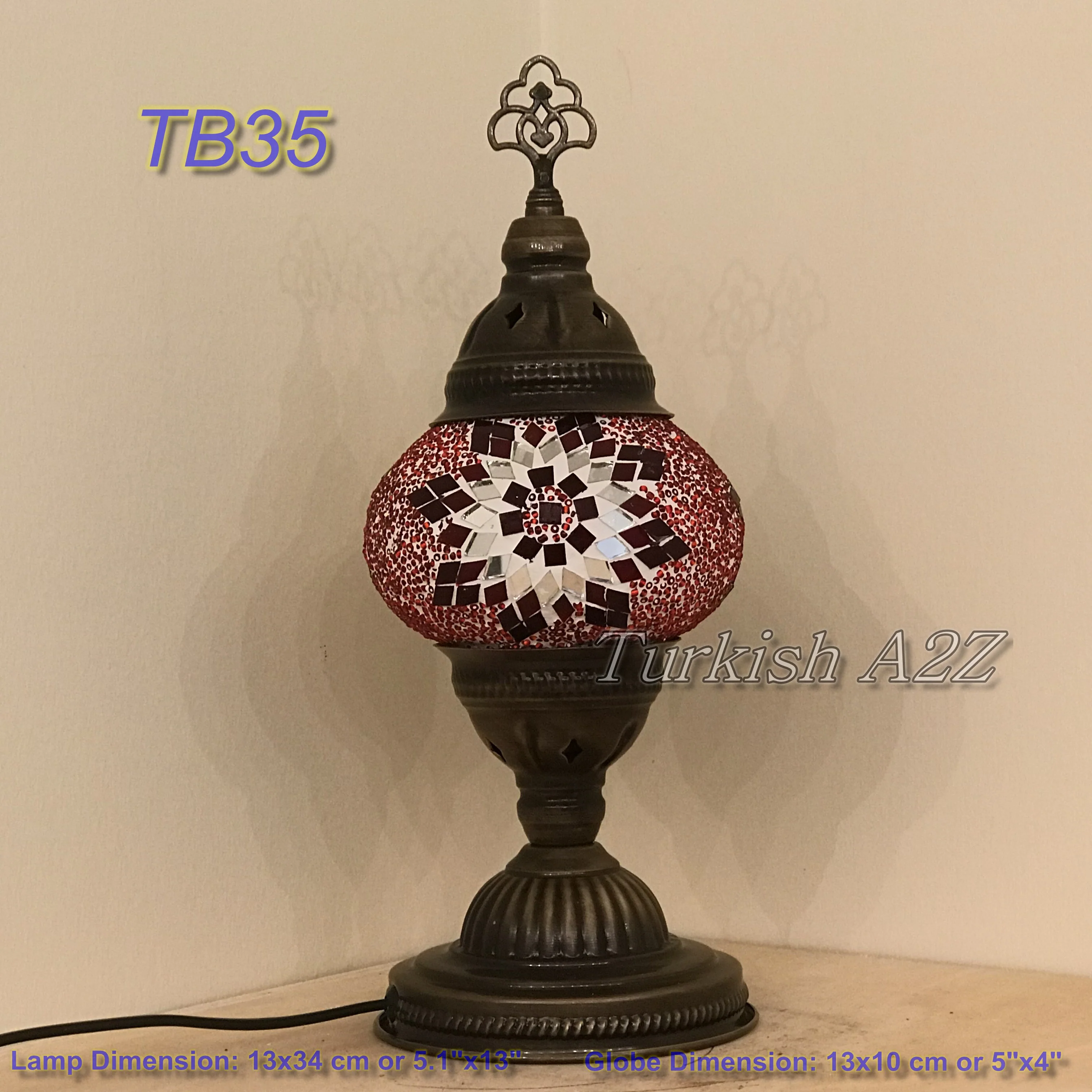 Turkish Mosaic Table Lamp Medium Globe TB28-TB36 - Image 17