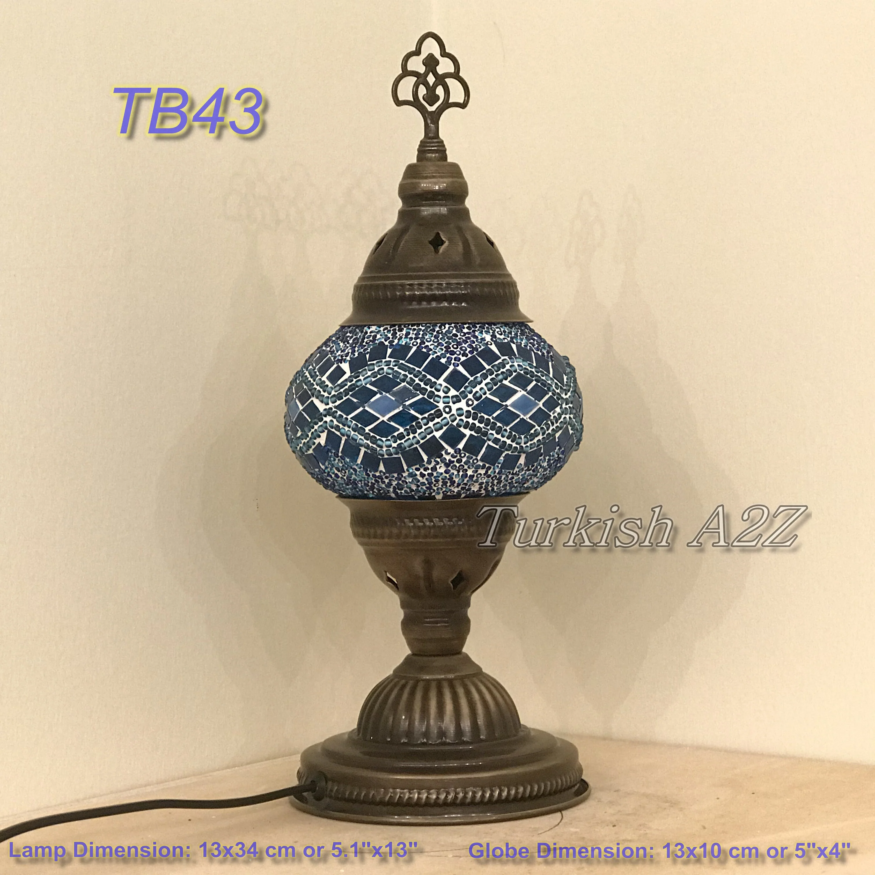 Turkish Mosaic Table Lamp Medium Globe TB37-TB45 - Image 15