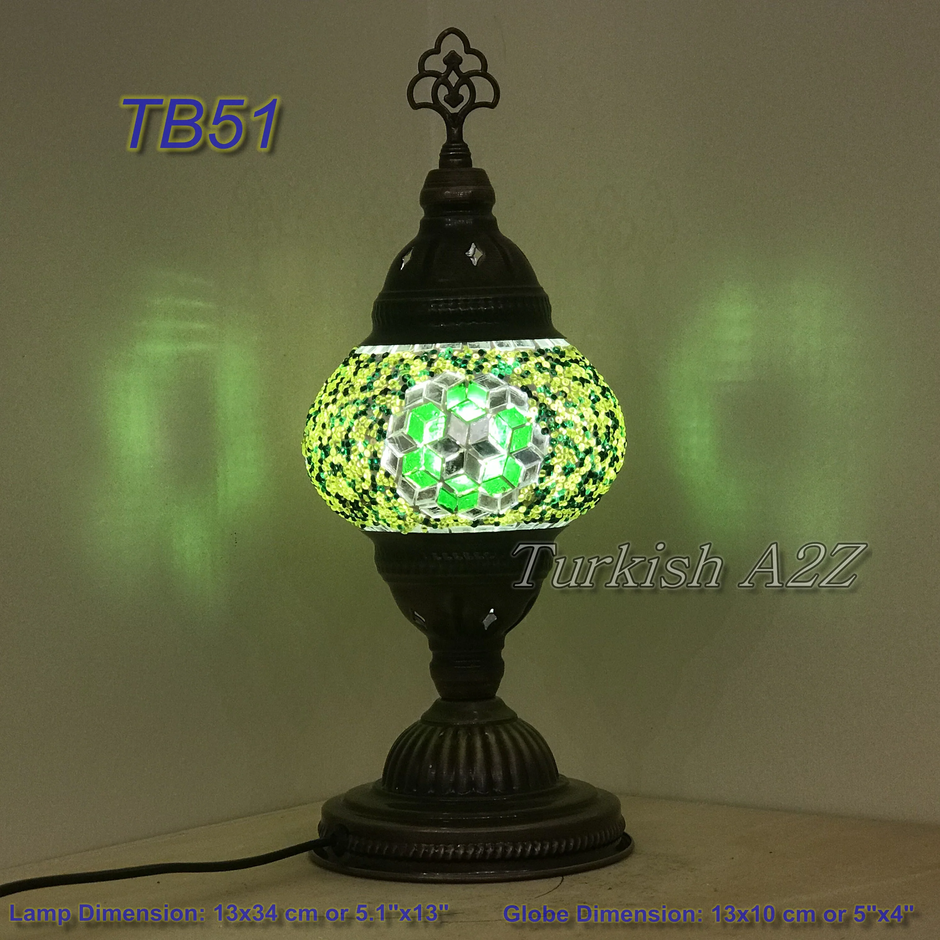 Turkish Mosaic Table Lamp Medium Globe TB46-TB60 - Image 12