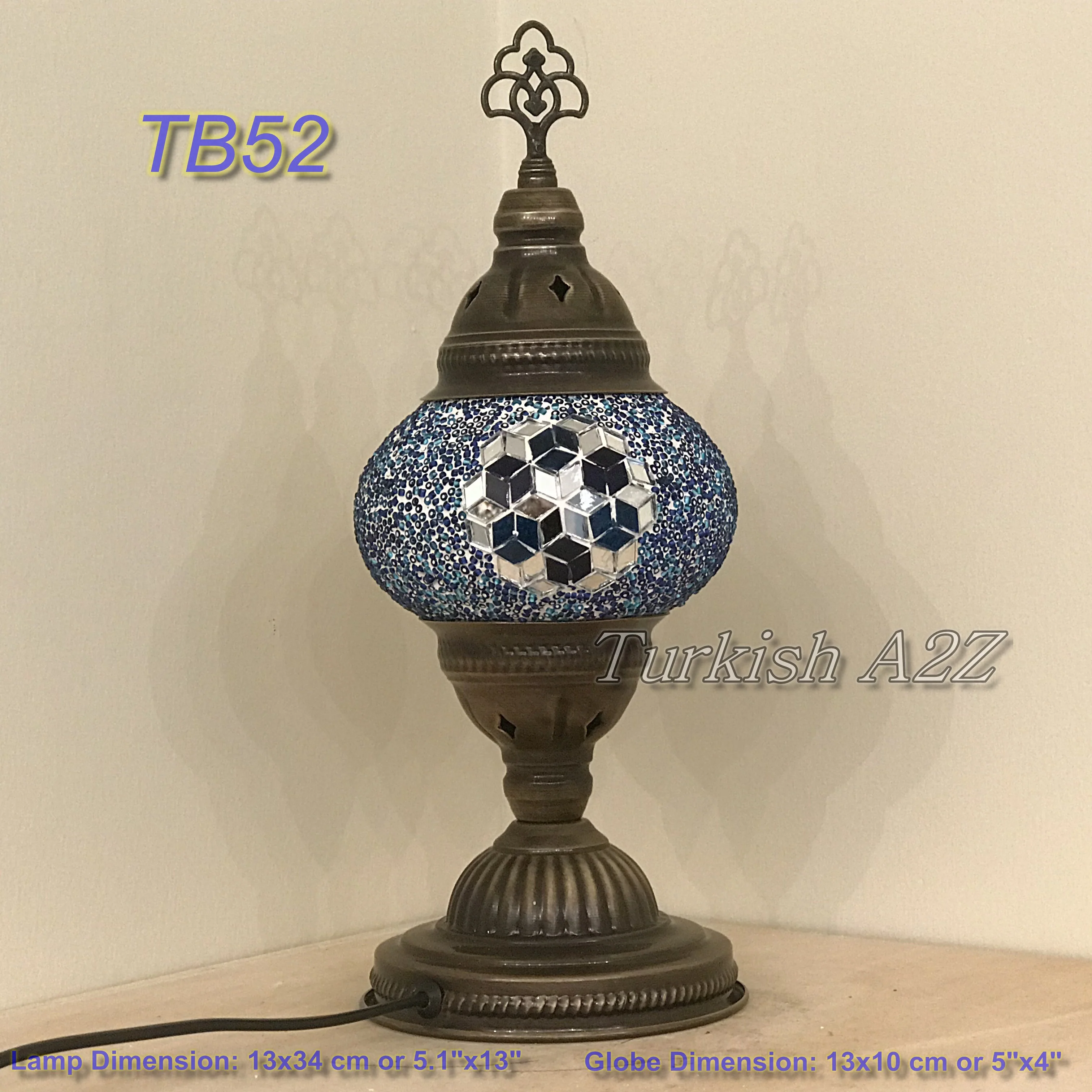 Turkish Mosaic Table Lamp Medium Globe TB46-TB60 - Image 15