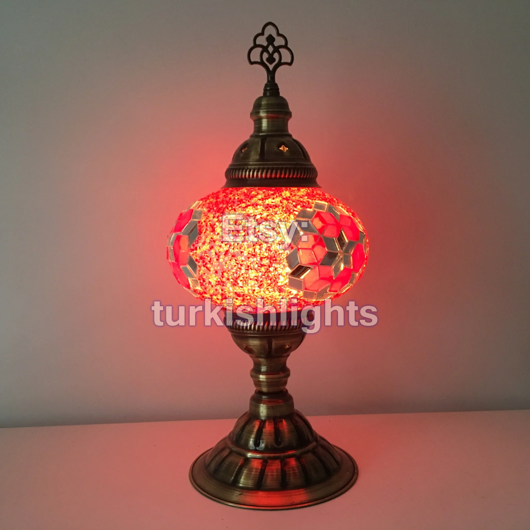 Turkish Mosaic Table Lamp Large Globe ID: TL-1