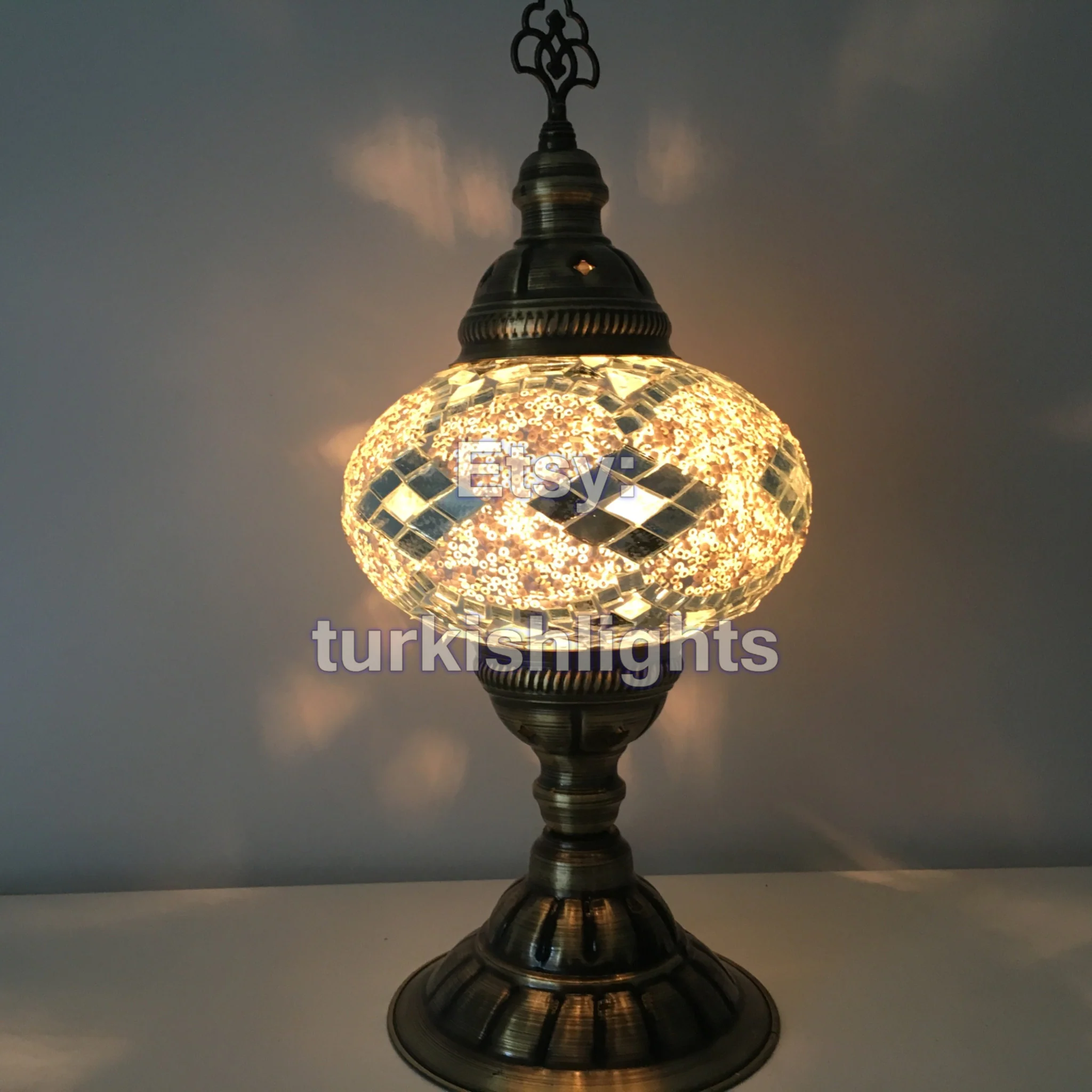 Turkish Mosaic Table Lamp Large Globe ID: TL-4