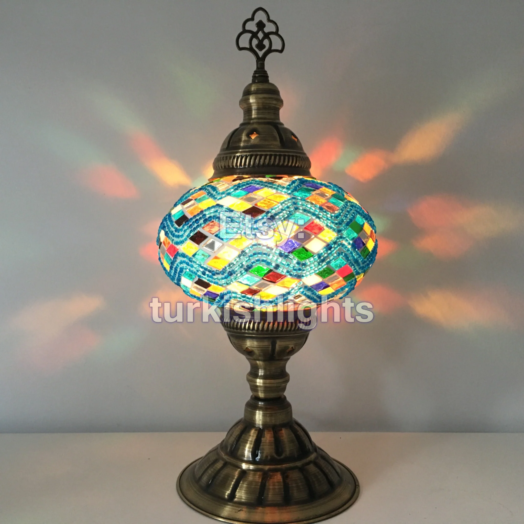 Turkish Mosaic Table Lamp Large Globe ID: TL-5