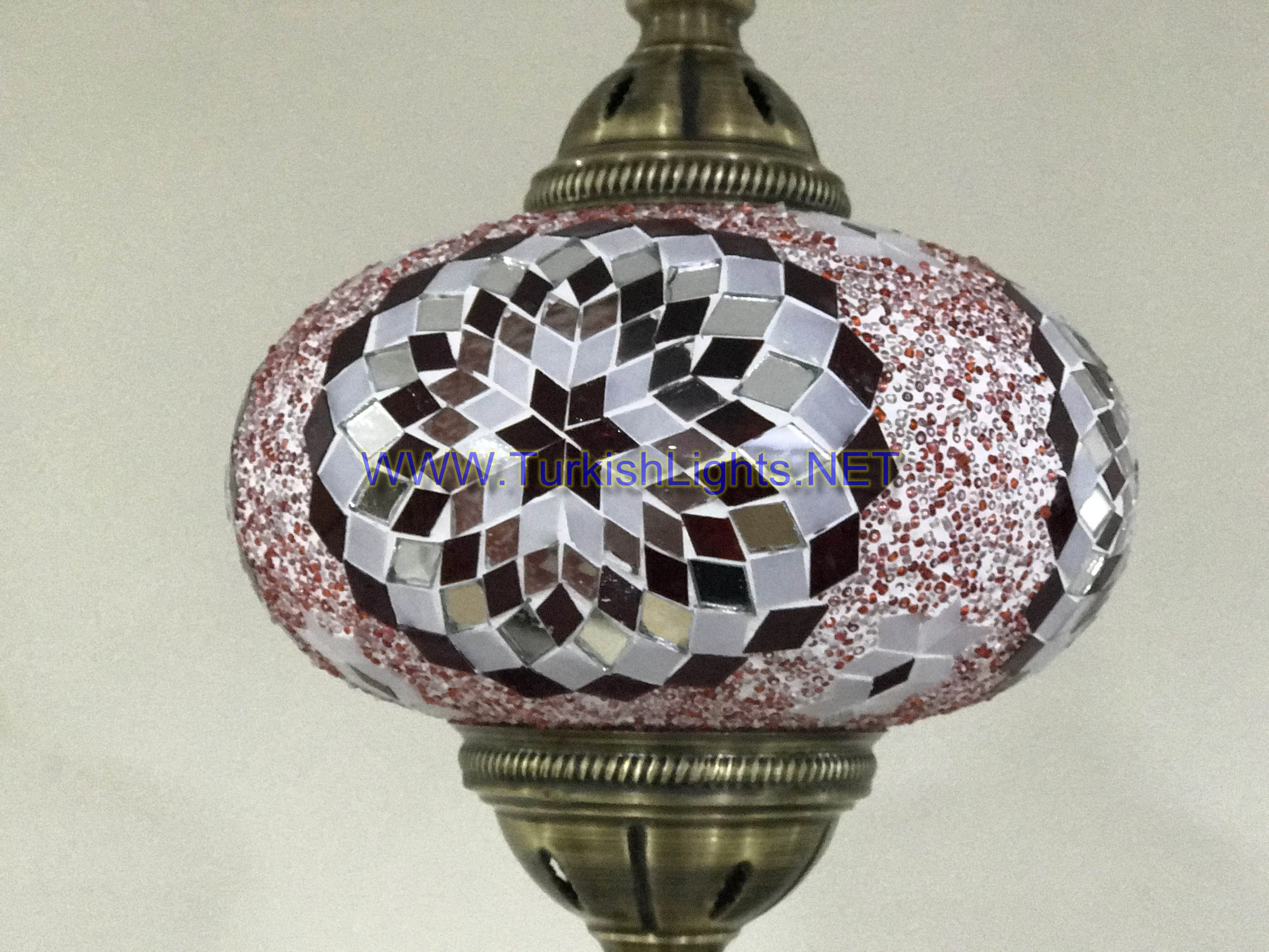 Turkish Handmade Mosaic  Hanging Lamp - Extra Large Globe - Image 5