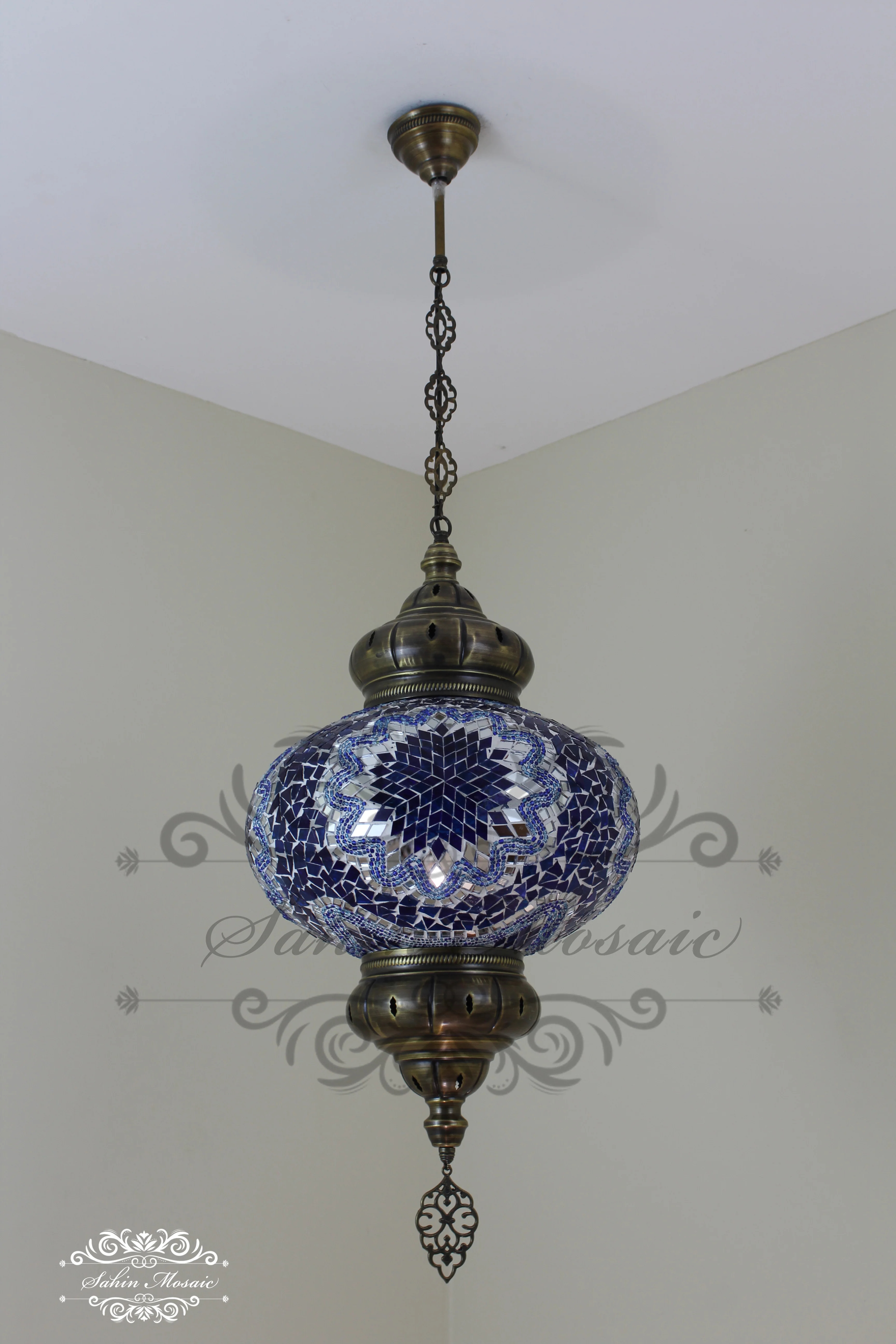 Turkish Handmade Mosaic Hanging Lamp - NO6 GLOBE - Image 3