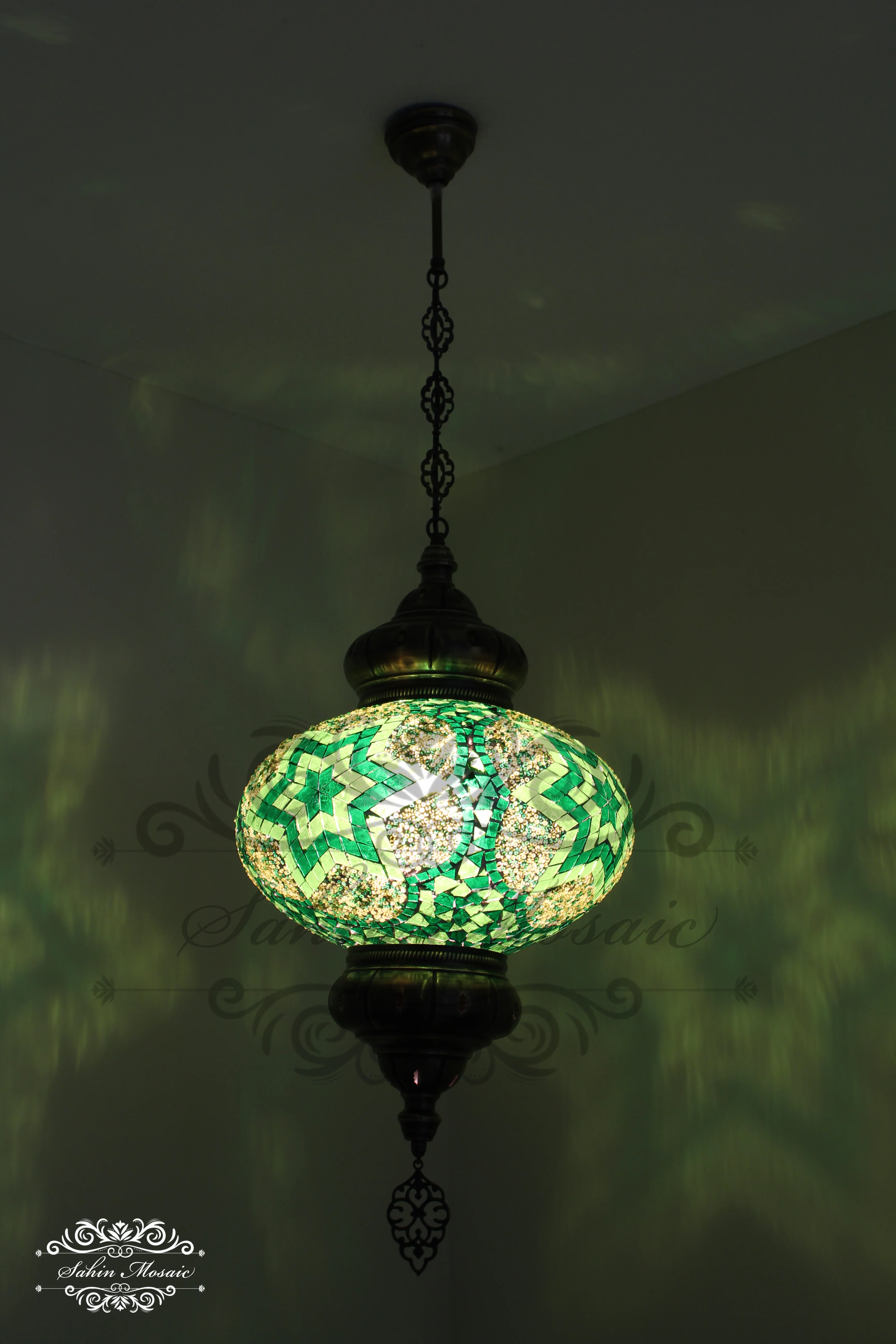 Turkish Handmade Mosaic  Hanging Lamp - NO6 GLOBE - Image 3