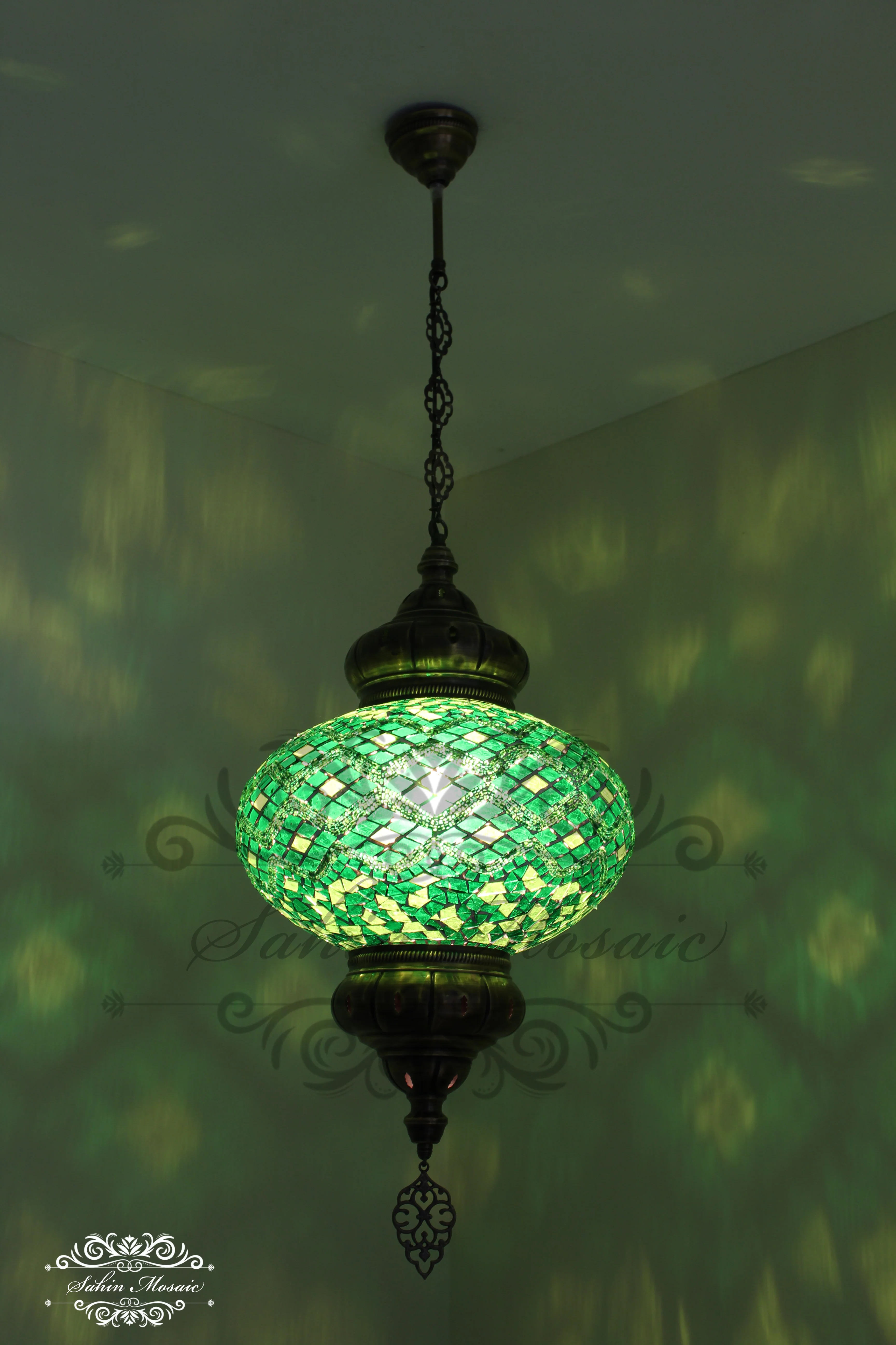 Turkish Handmade Mosaic Hanging Lamp - NO6 GLOBE