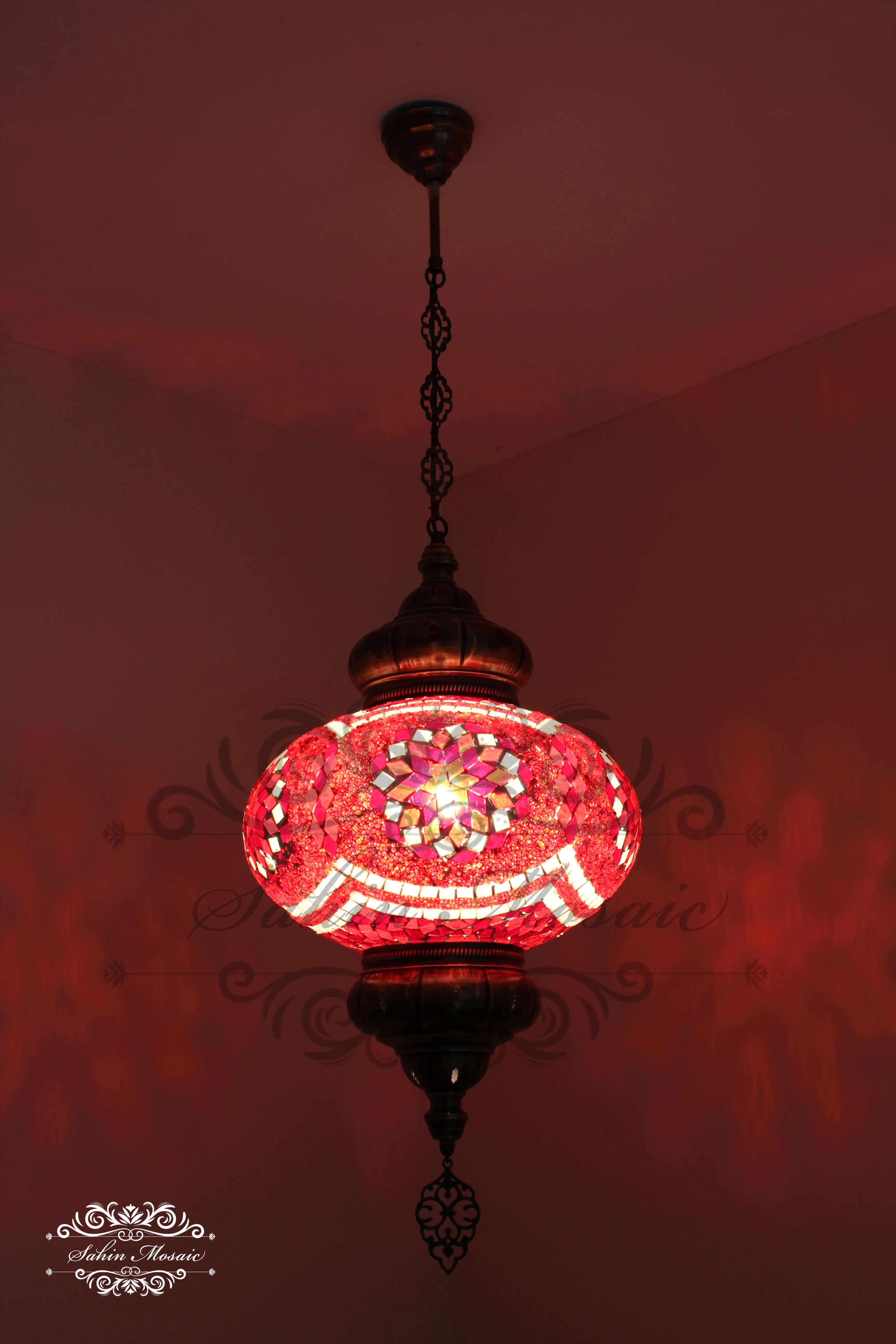 Turkish Handmade Mosaic Hanging Lamp - NO6 GLOBE