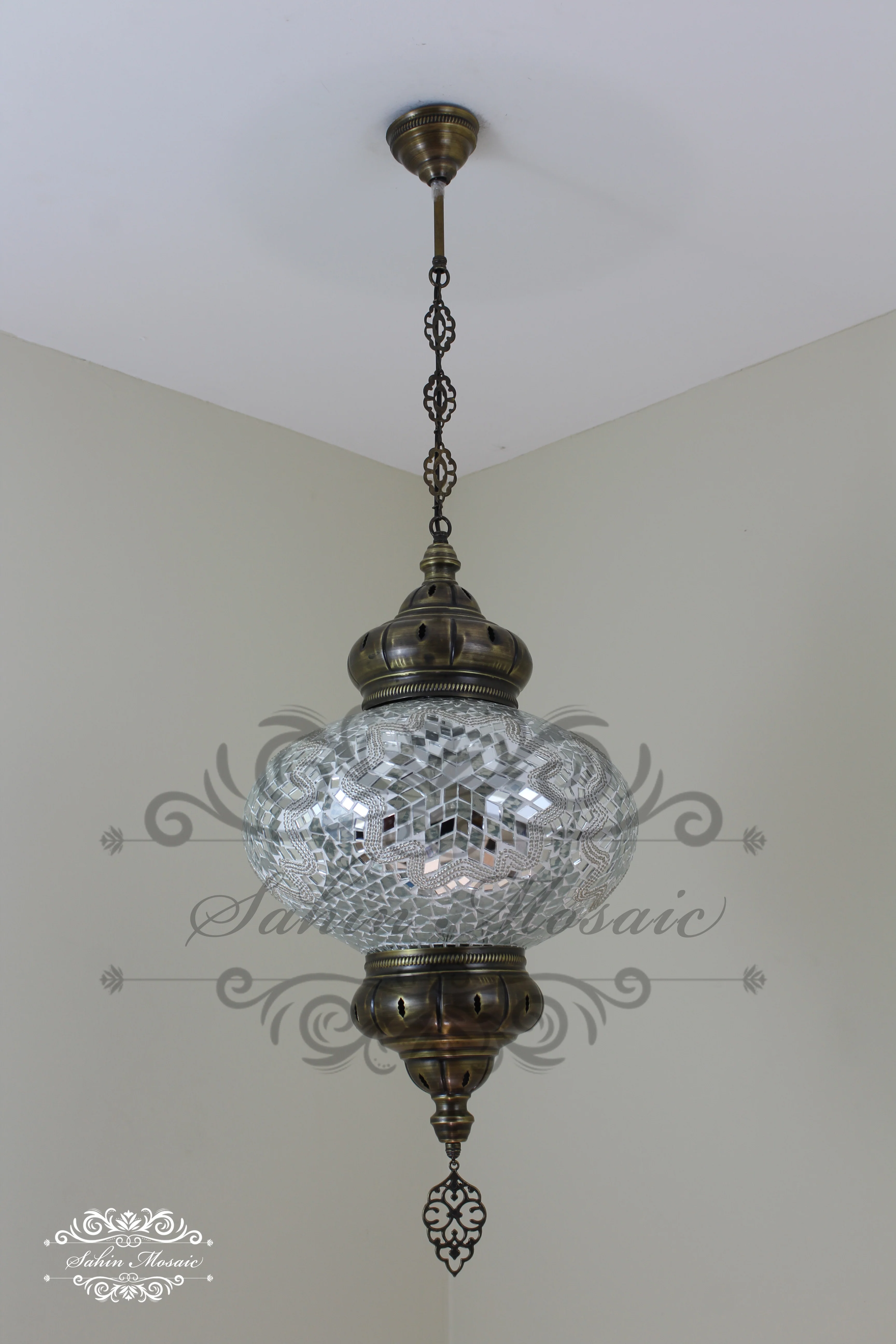 Turkish Handmade Mosaic Hanging Lamp - NO6 GLOBE - Image 3
