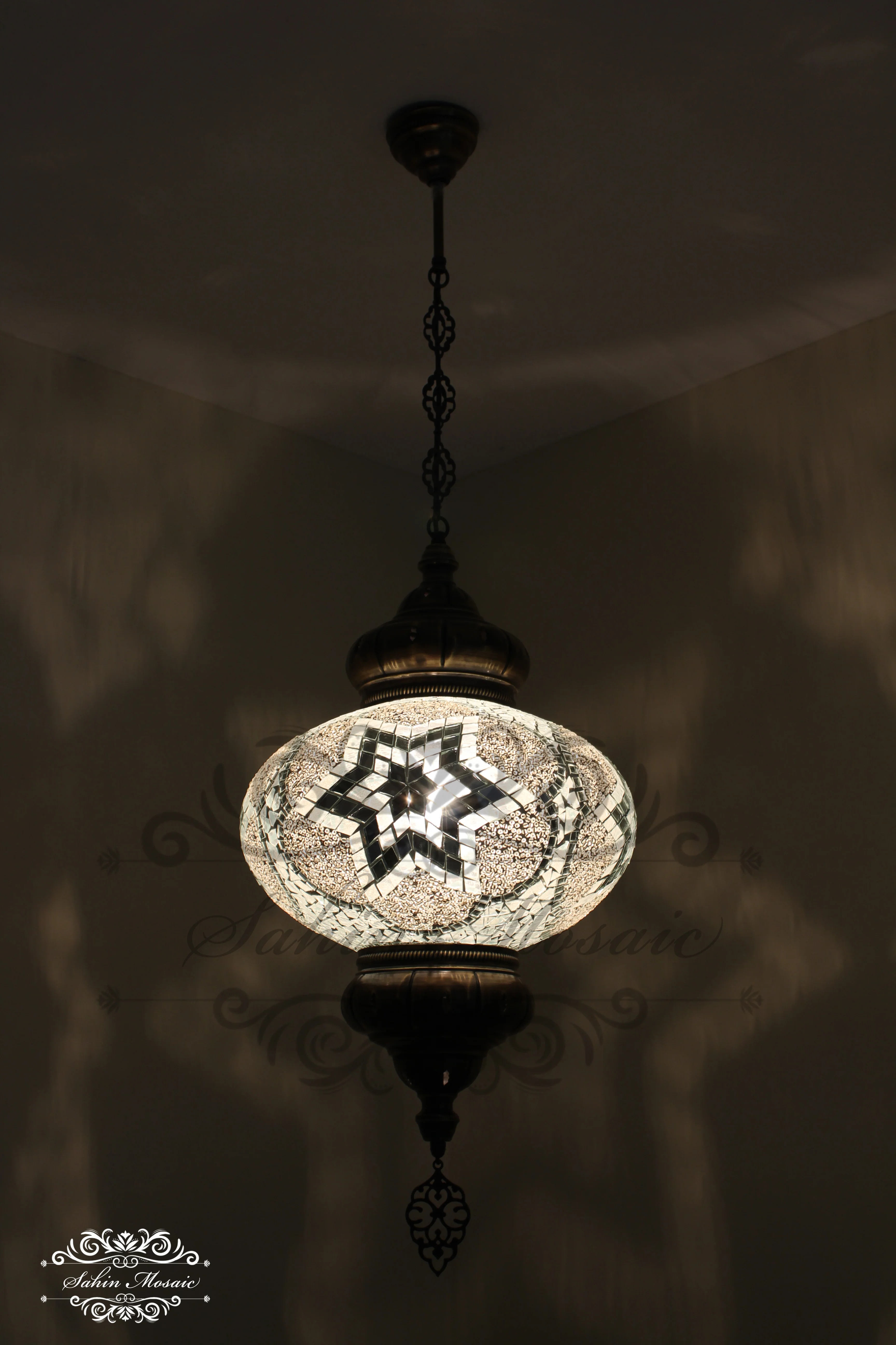Turkish Handmade Mosaic Hanging Lamp - NO6 GLOBE - Image 3
