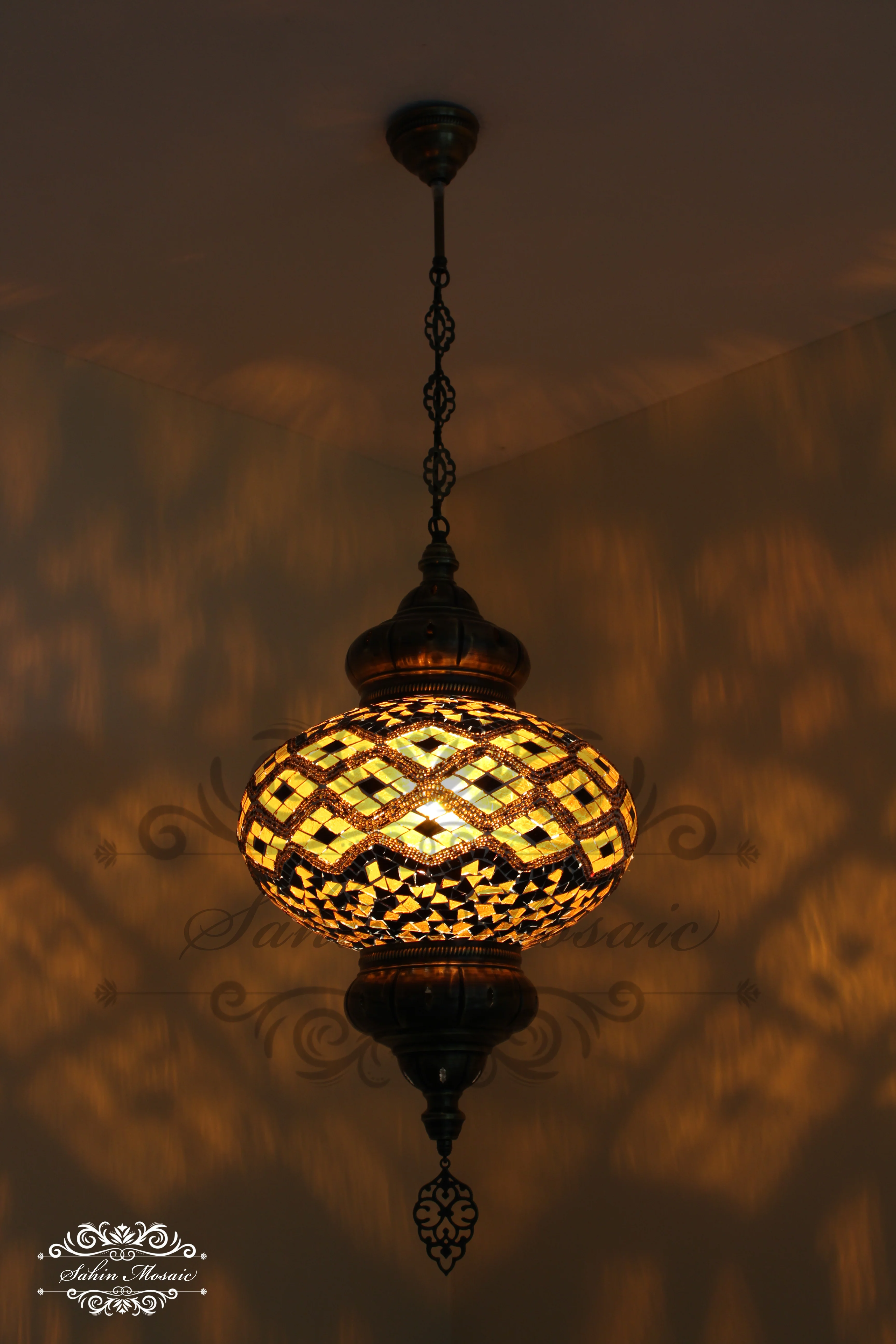 Turkish Handmade Mosaic Hanging Lamp - NO6 GLOBE - Image 3