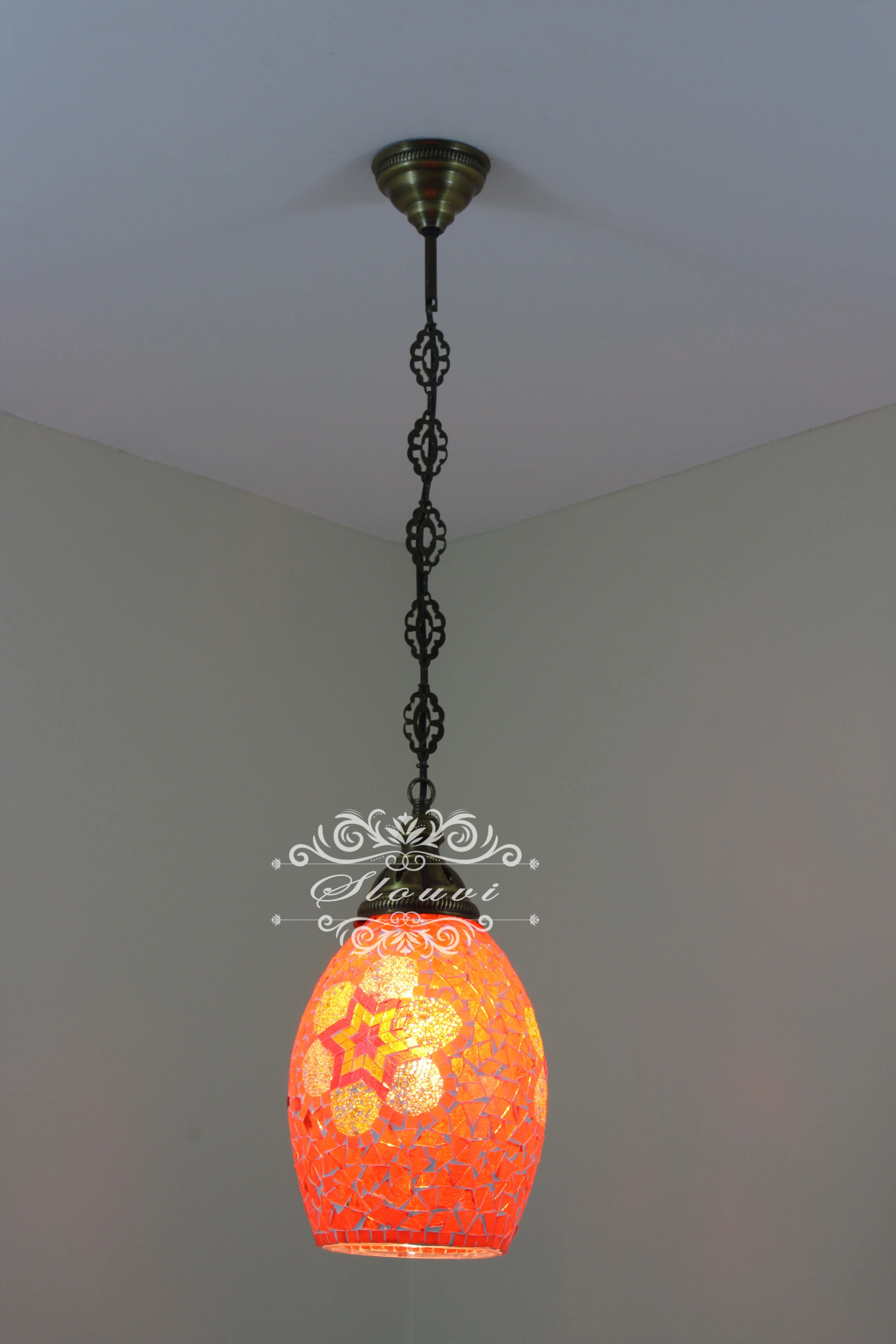 Turkish Handmade Mosaic Hanging Pendant - Kitchen Island Pendant - Image 3