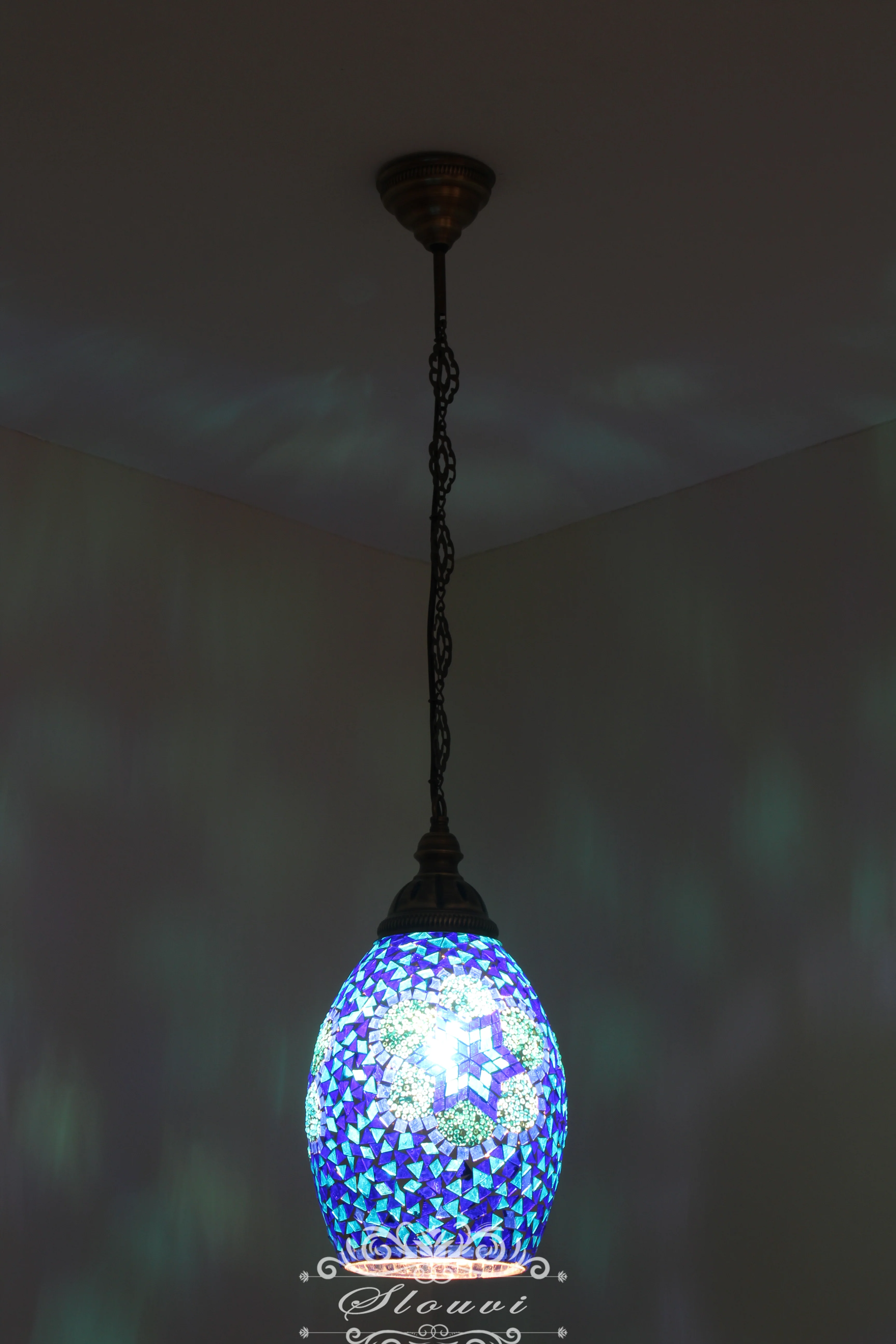 Turkish Handmade Mosaic Hanging Pendant - Kitchen Island Pendant - Image 4