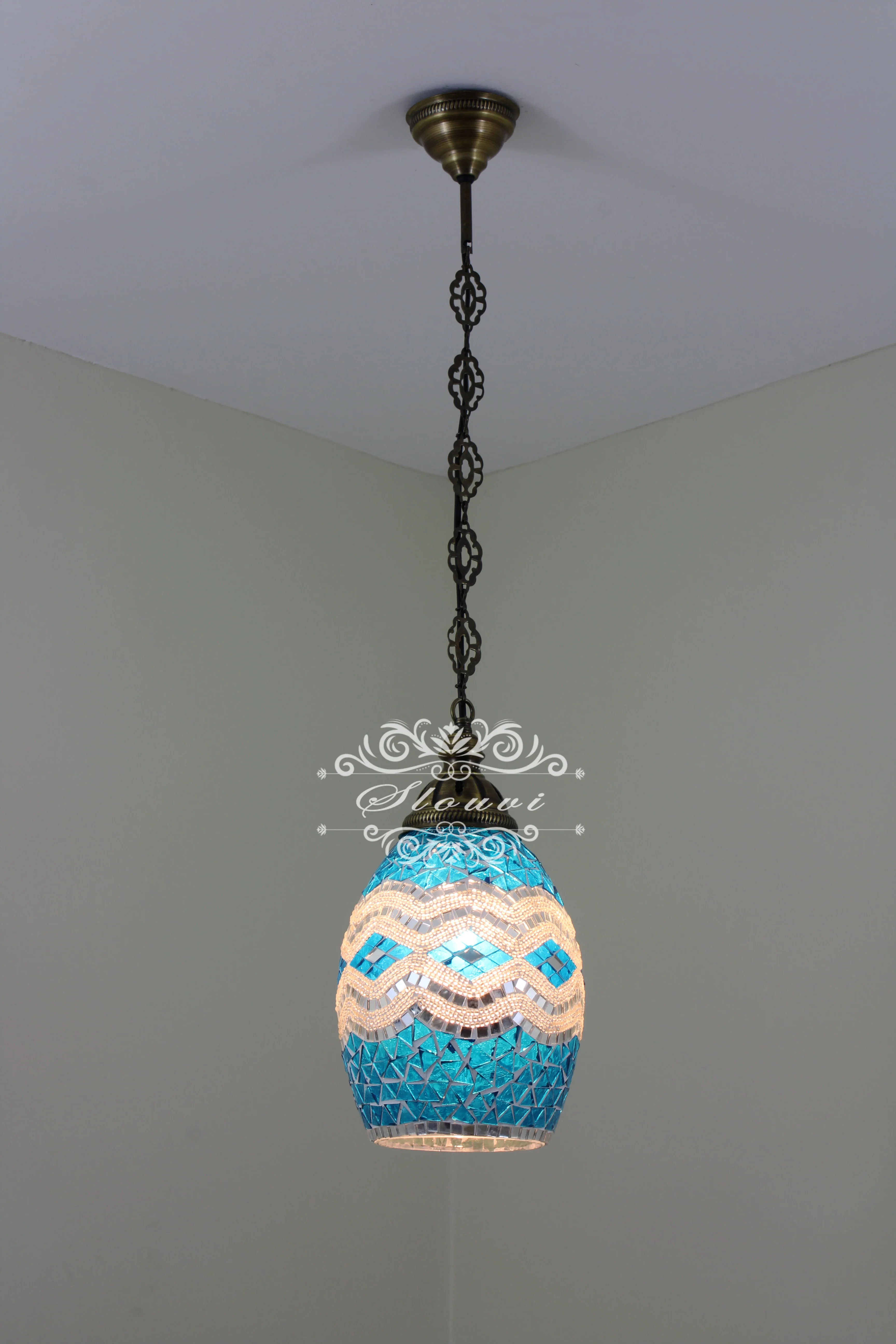 Turkish Handmade Mosaic Hanging Pendant - Kitchen Island Pendant - Image 2