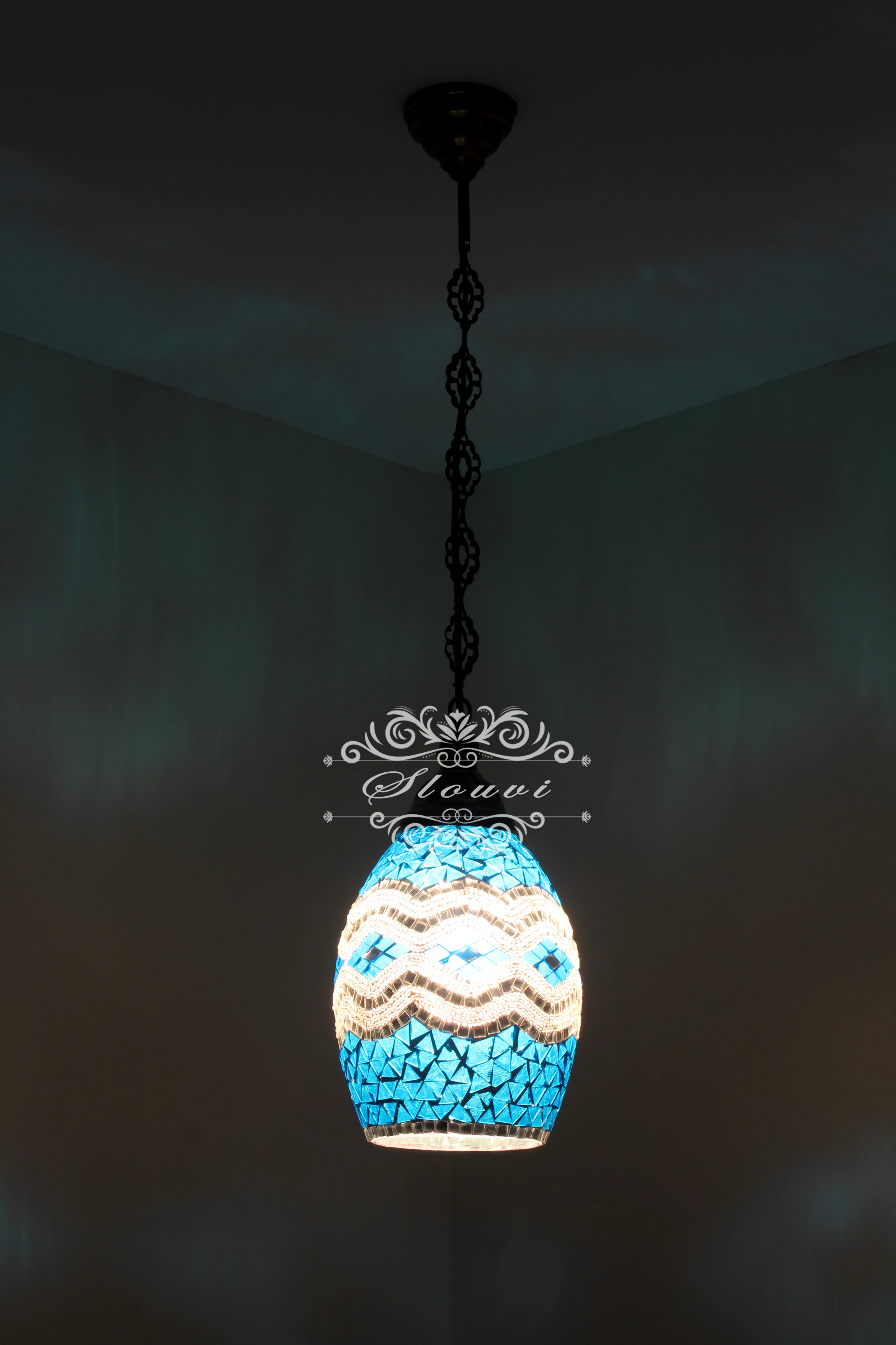 Turkish Handmade Mosaic Hanging Pendant - Kitchen Island Pendant - Image 4