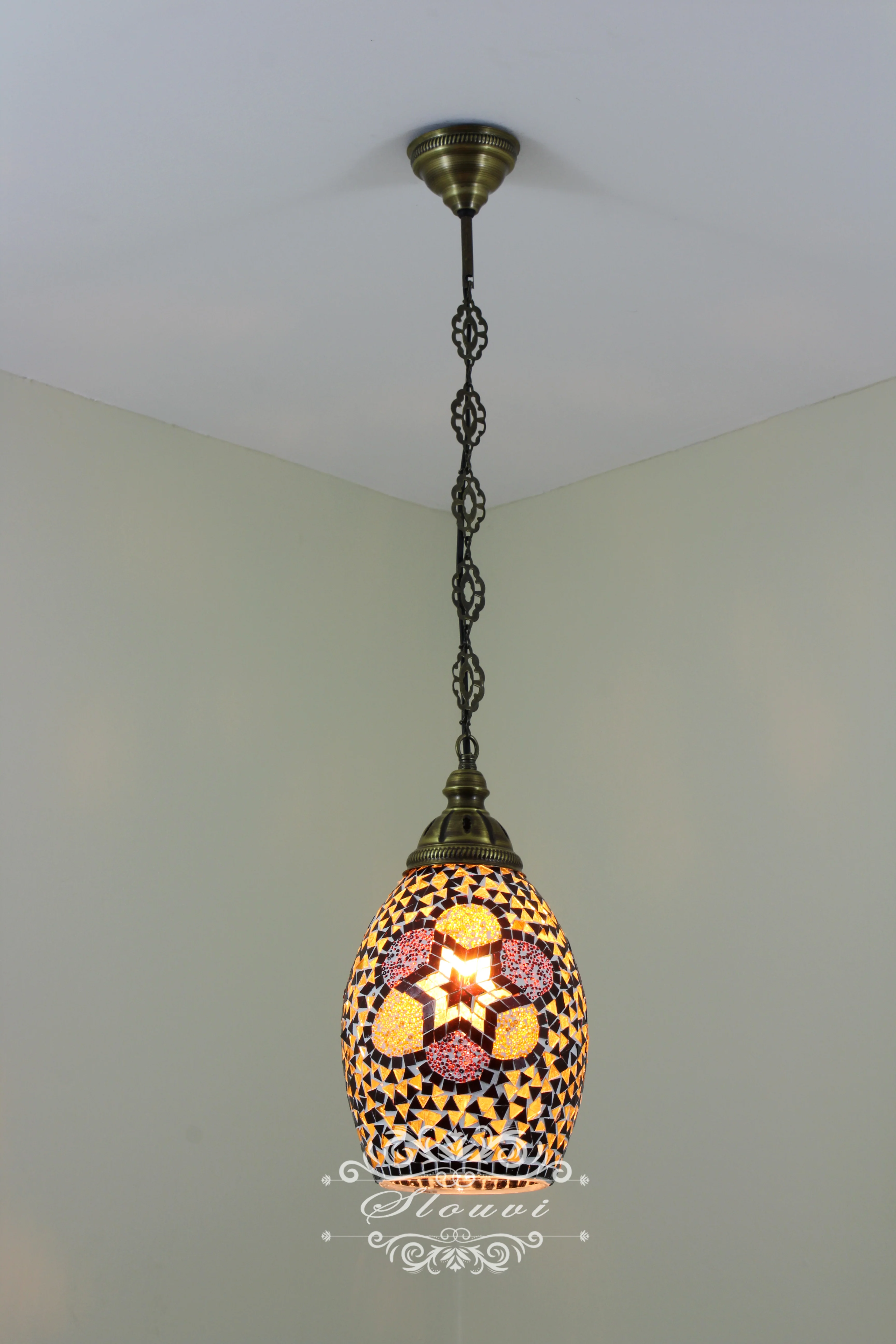 Turkish Handmade Mosaic Hanging Pendant - Kitchen Island Pendant - Image 3