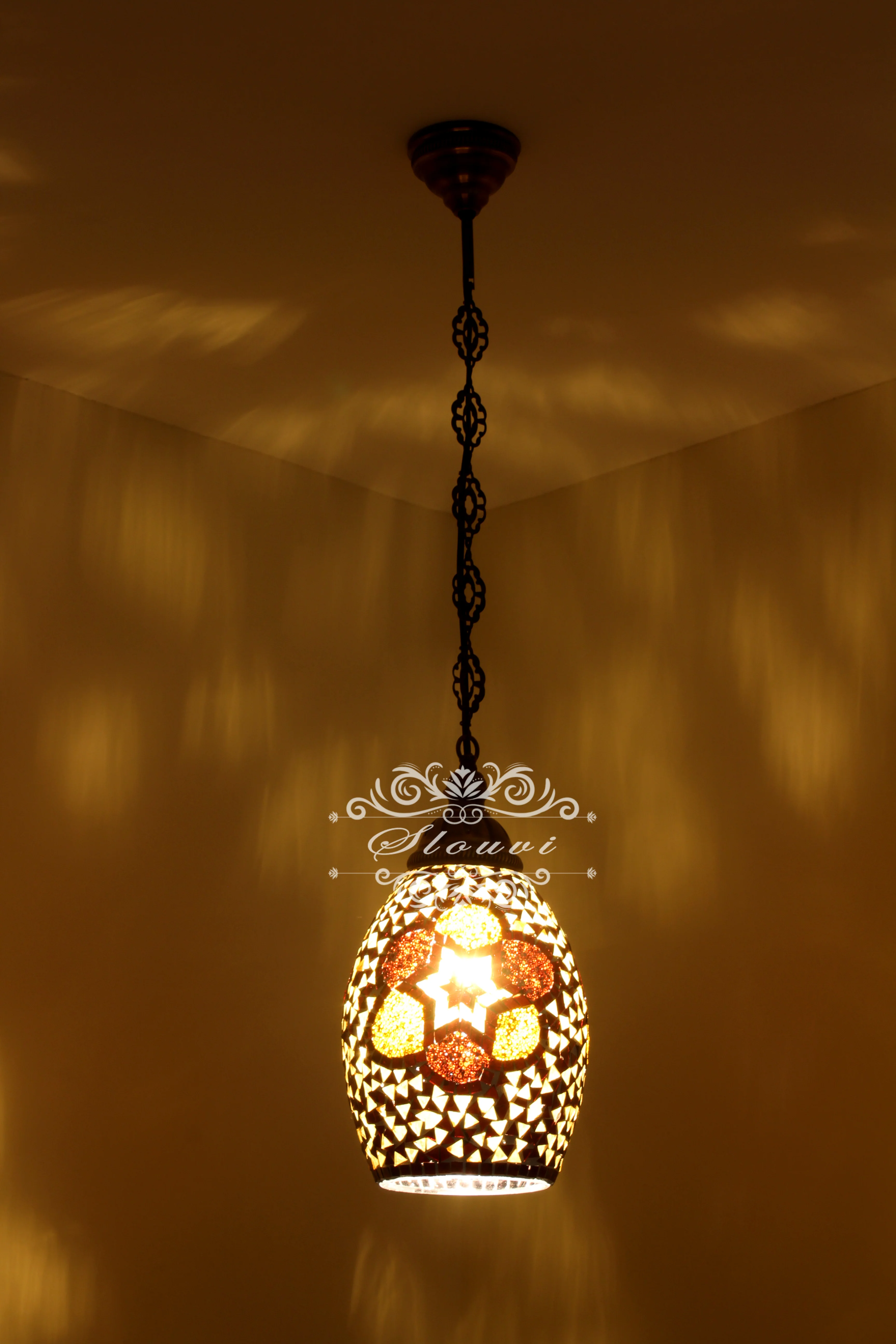 Turkish Handmade Mosaic Hanging Pendant - Kitchen Island Pendant - Image 4